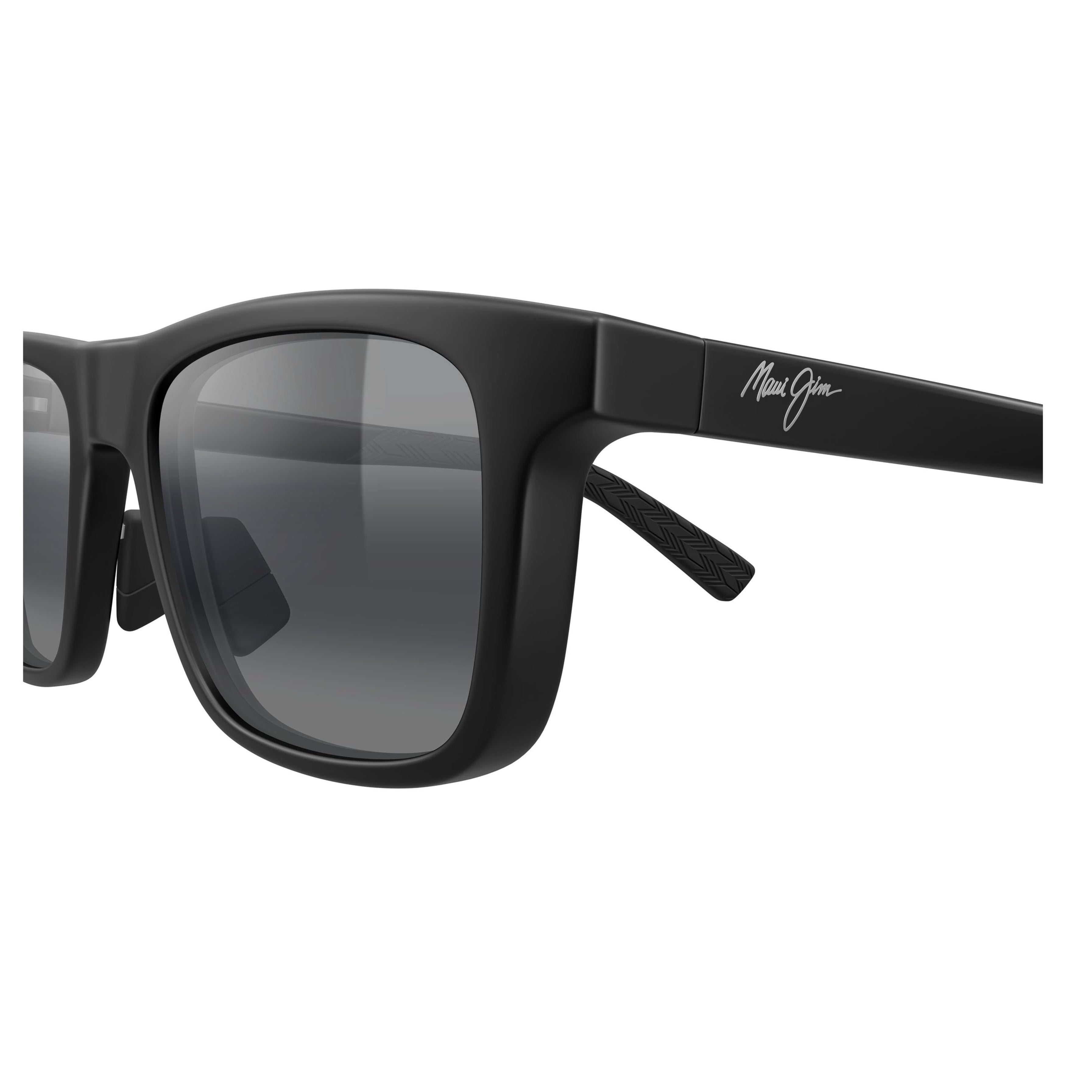 Moaka Rectangular Matte Black Sunglasses with Gradient Lenses