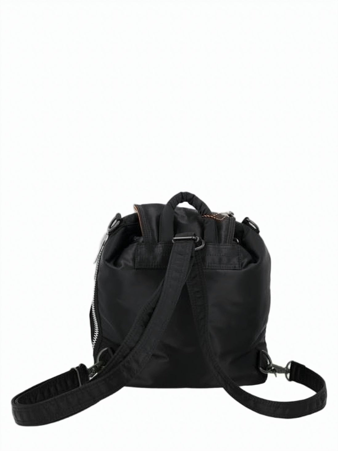 Nylon Shoulder Bag with Flap Closure and Dual Pockets