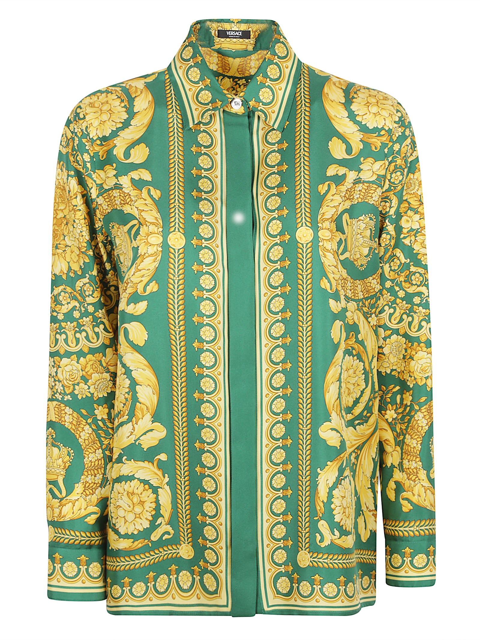 Intricate Baroque Print Silk Shirt