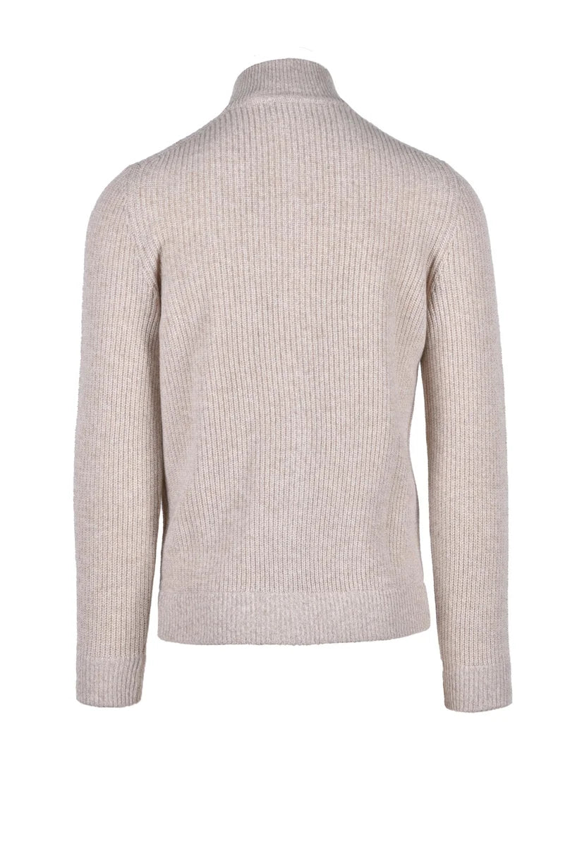 Merino Wool and Cashmere Cardigan - Beige