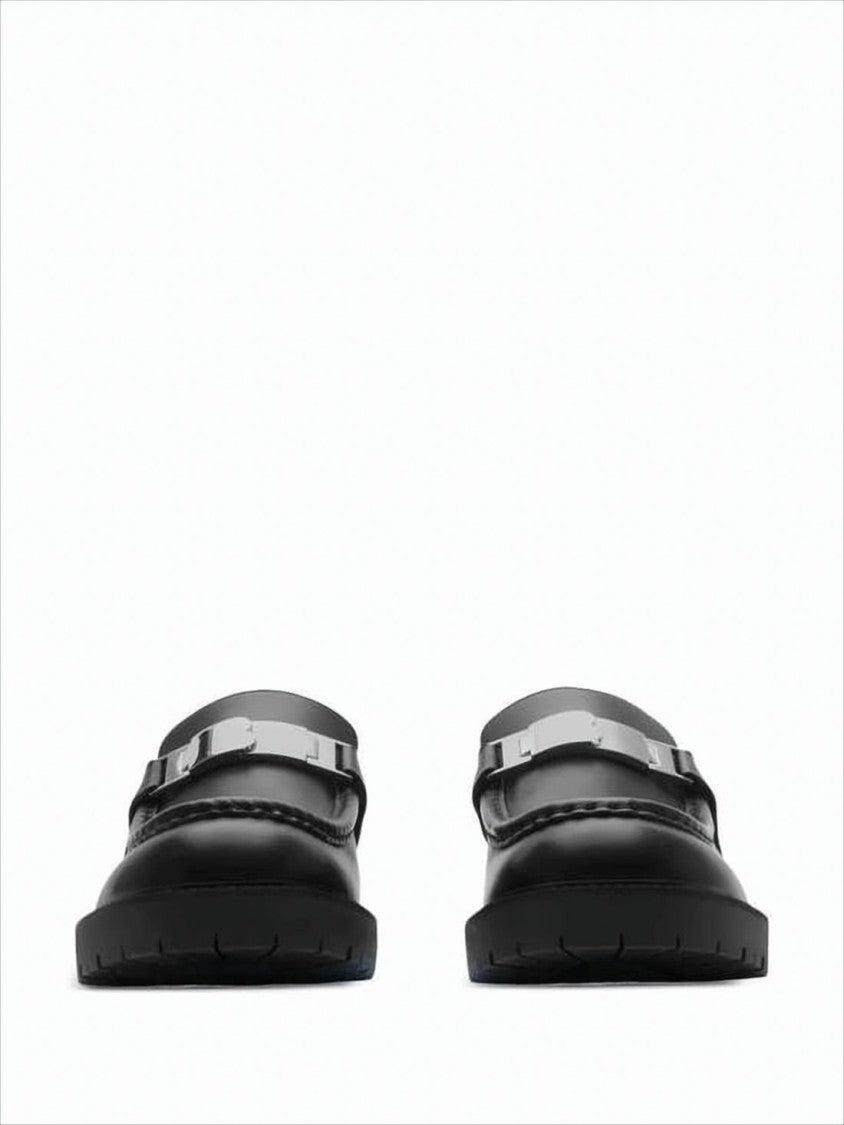 Black Cowhide Leather Loafers