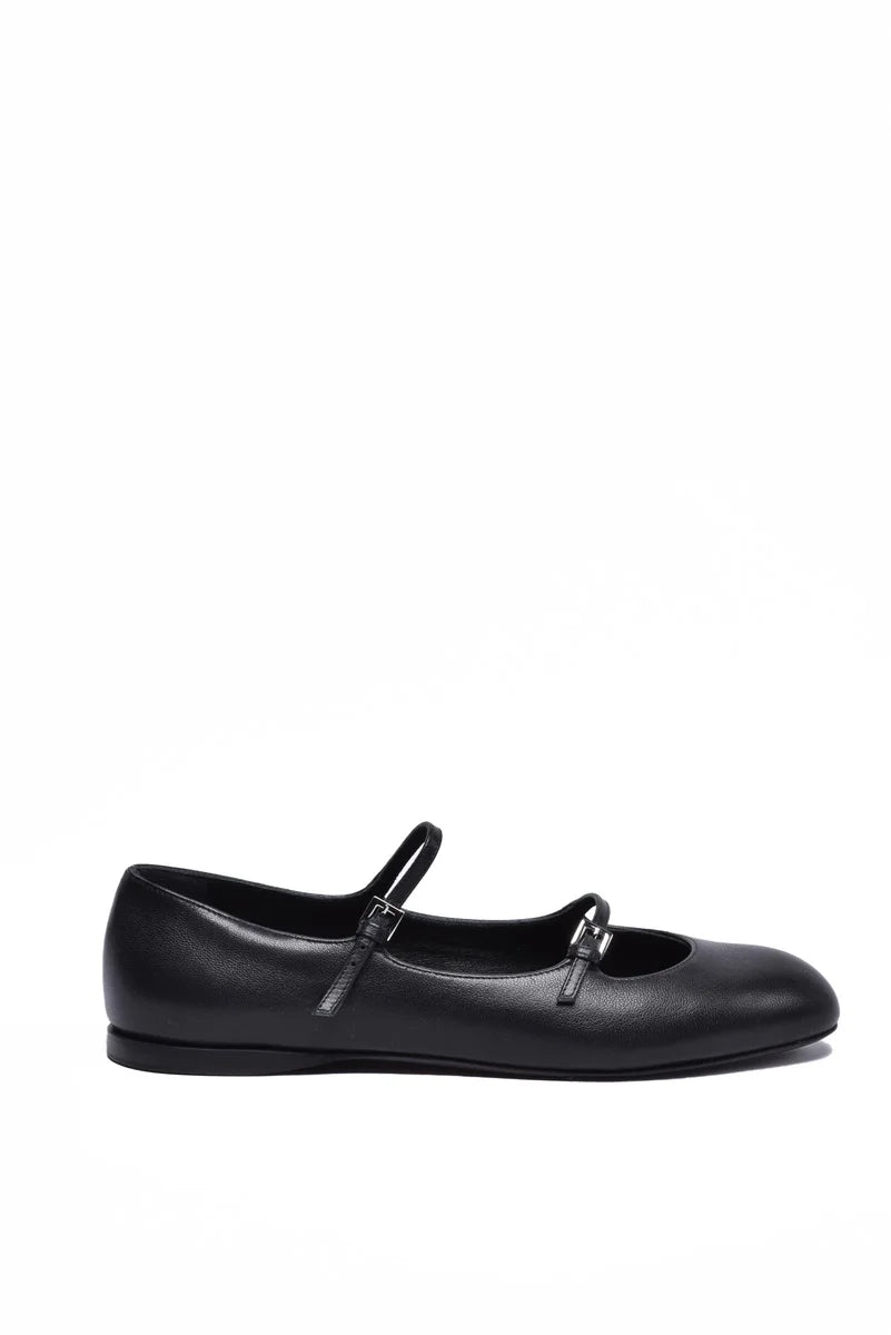 Leather Ballerinas Rubber - Black