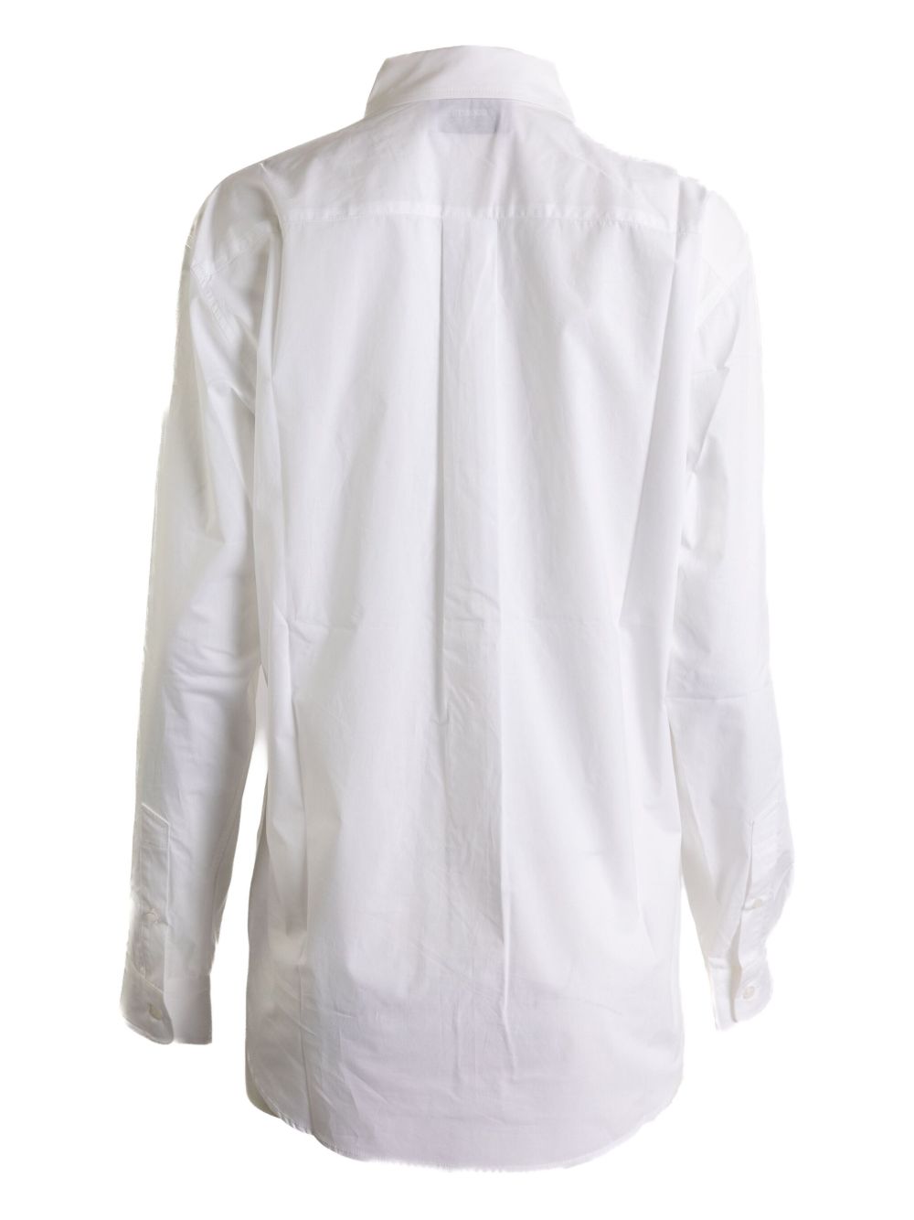 Tailored White Button-Up Shirt With Classic Collar