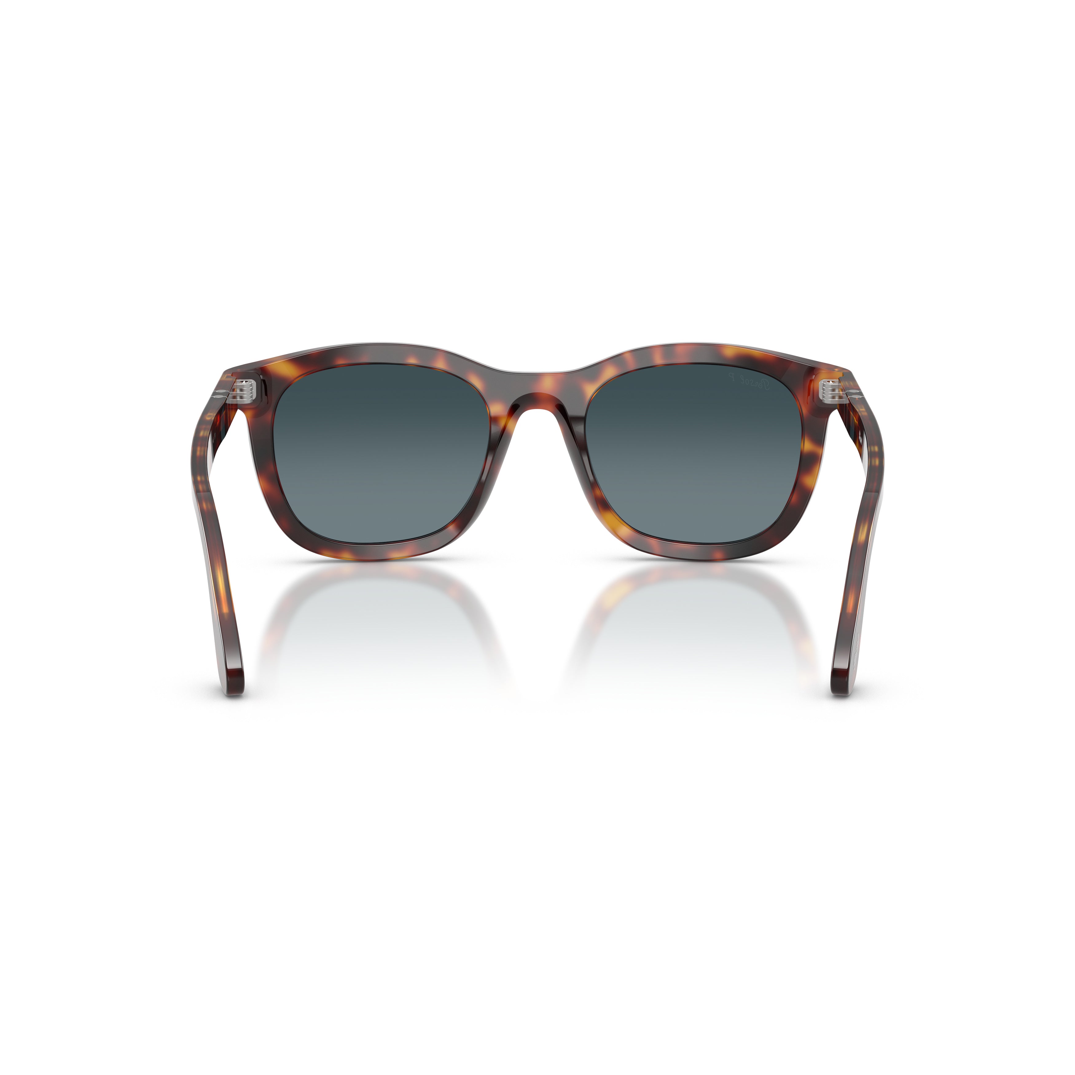 0po3395s Tortoiseshell Square Frame Sunglasses with Refined Metallic Detail
