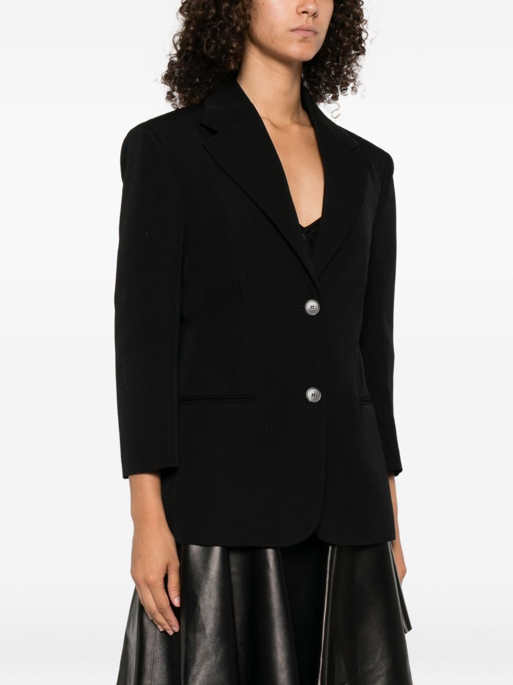 Notched Lapel Black Jacket