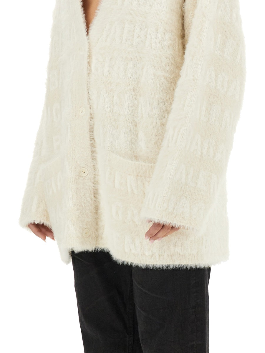 Oversized V-Neck Cardigan with Relaxed Fit