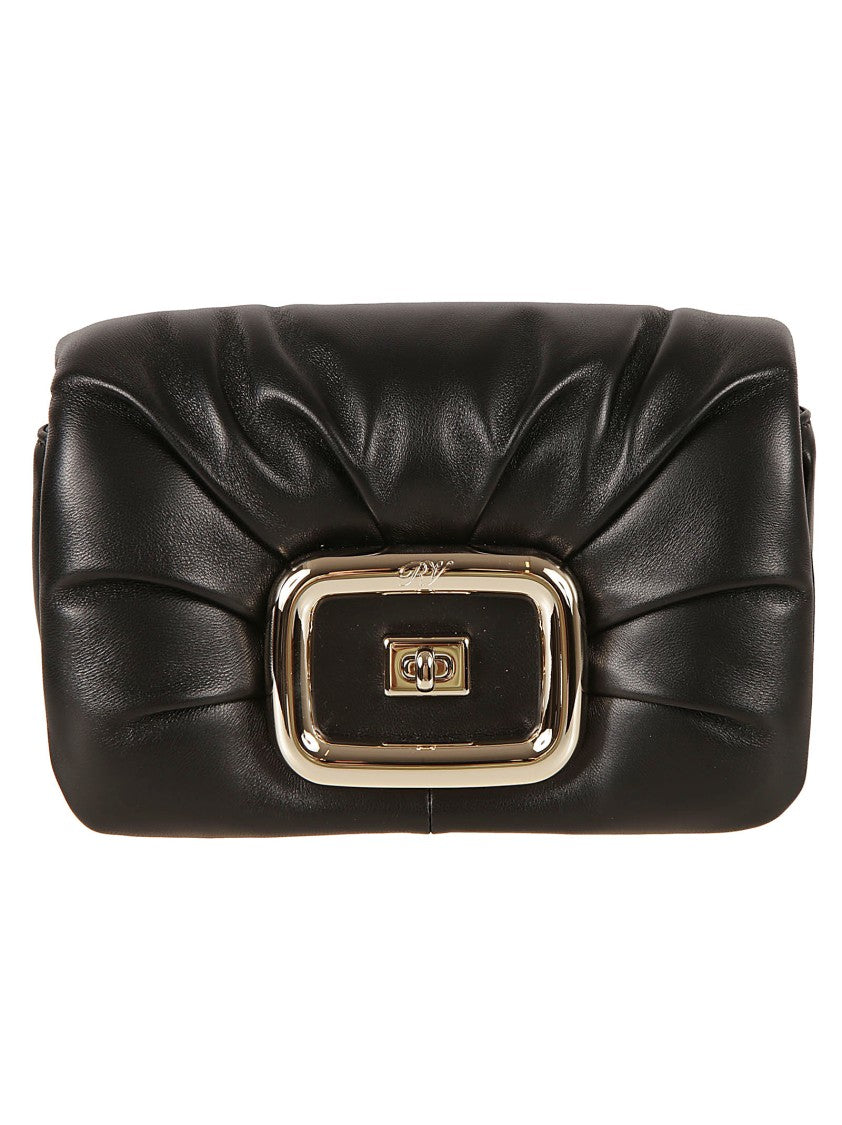 Lambskin Pleated Handbag With Metallic Clasp
