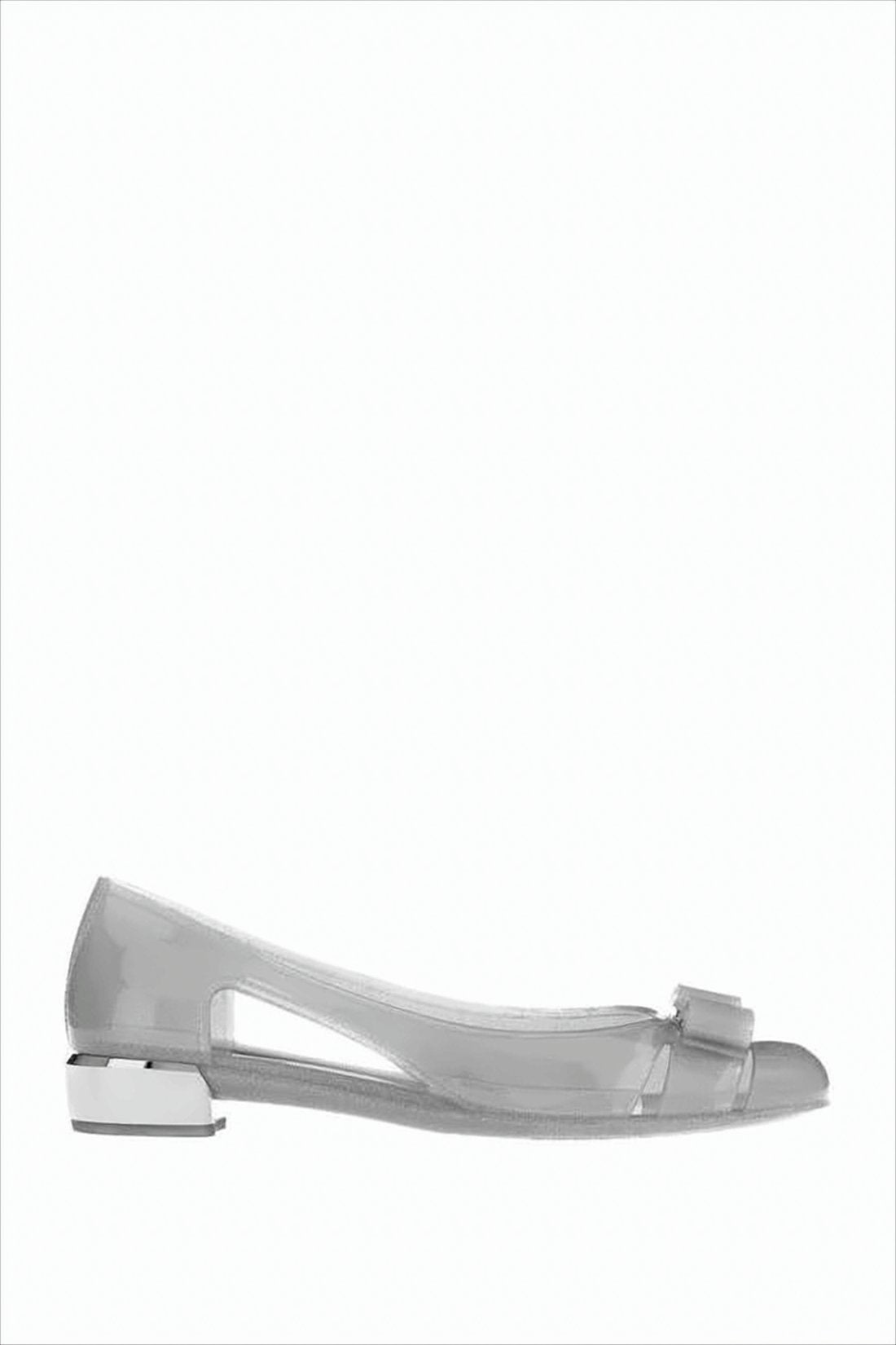 Transparent PVC Flats with Subtle Bow