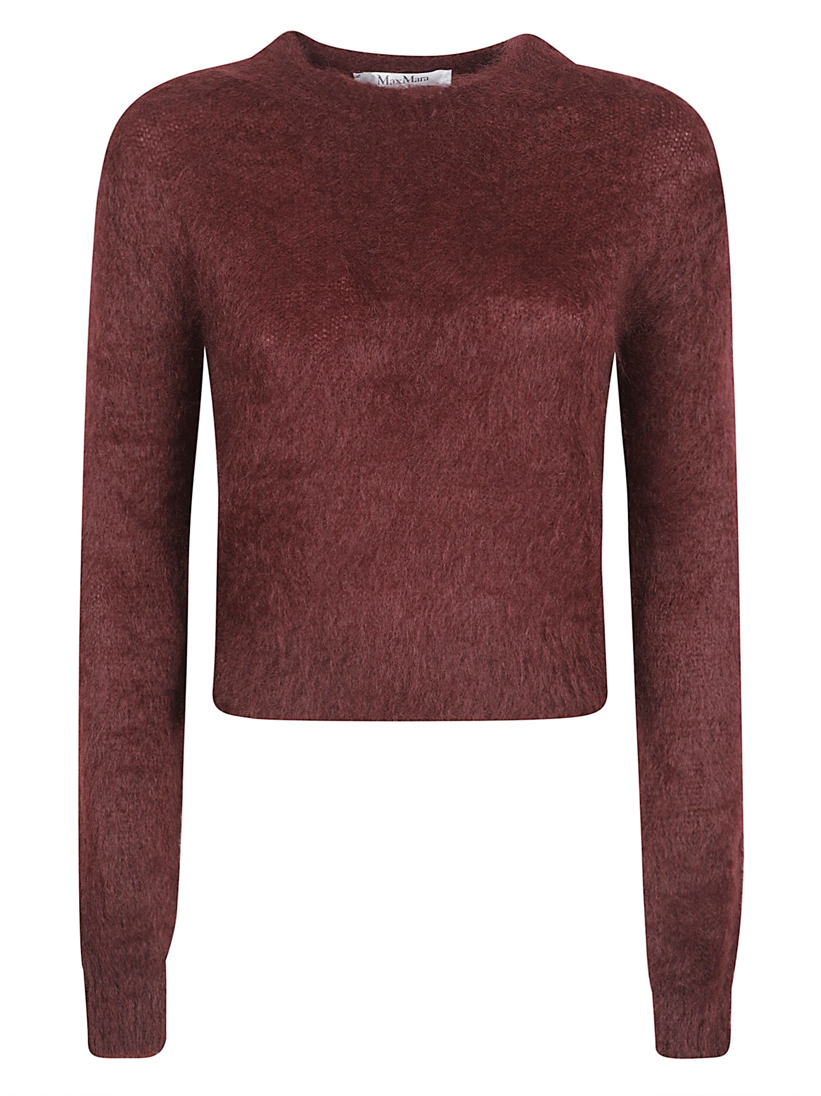 Cropped Knit Top in Rich Burgundy with Plush Texture