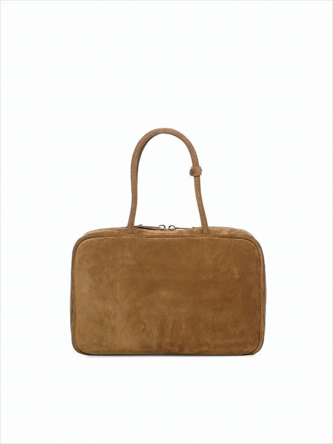 Rectangular Brown Suede Calf Leather Tote