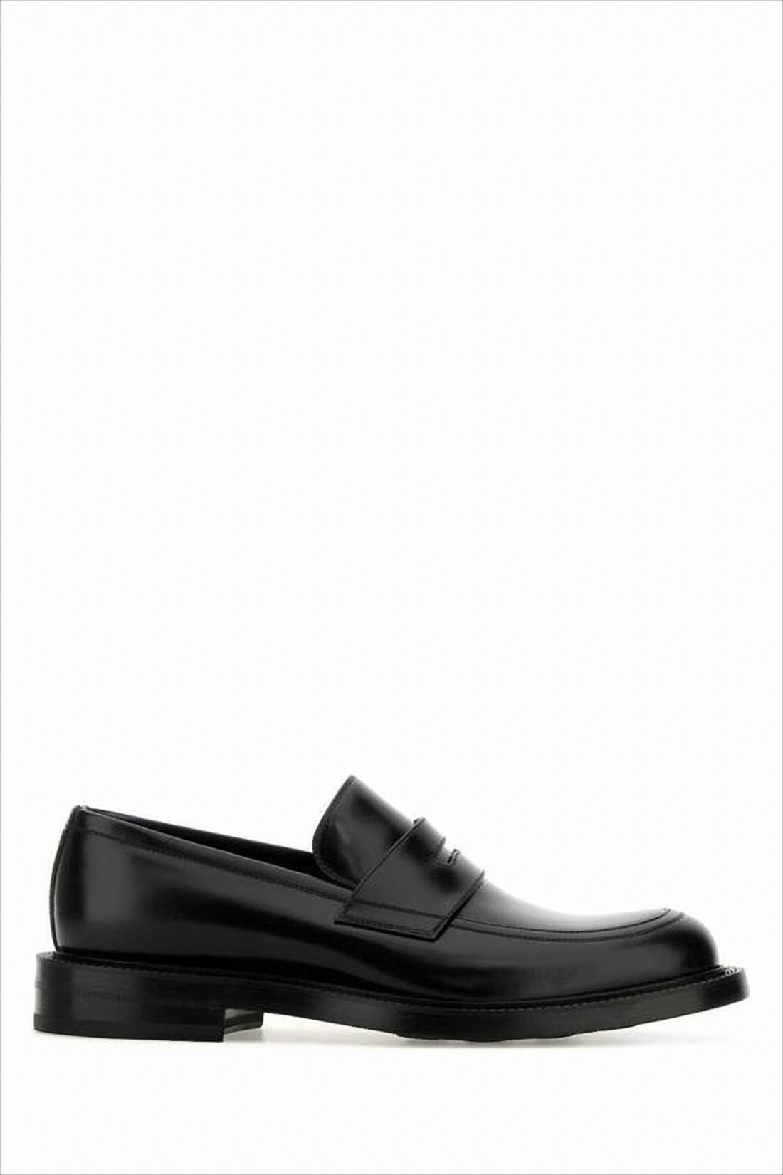 Polished Calf Leather Loafers With Classic Penny Strap