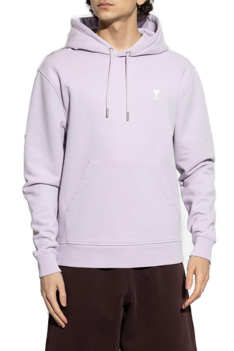 Relaxed Fit Purple Hoodie With Adjustable Drawstring