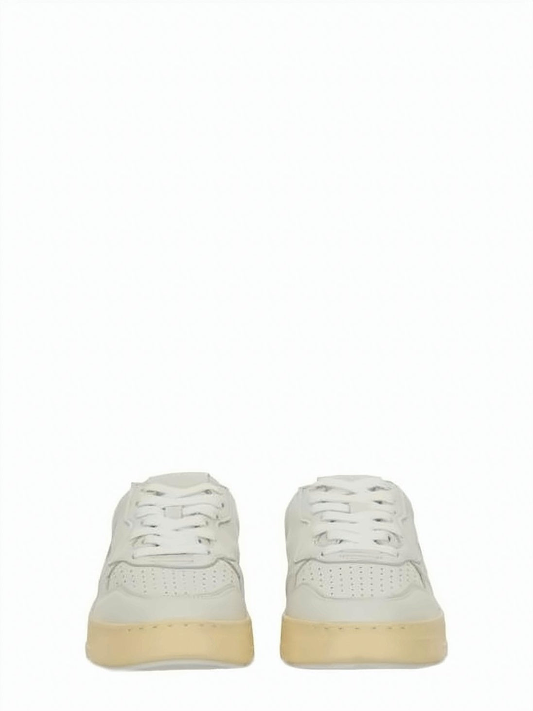 Napa Leather Mule-Sneakers with Perforated Toe