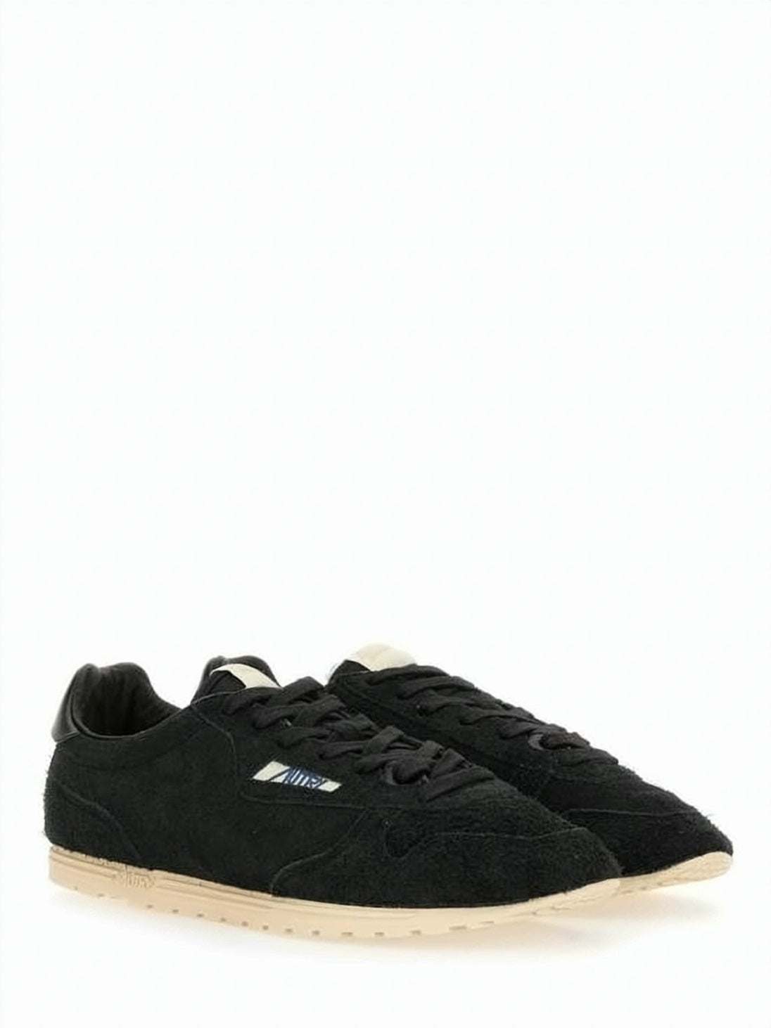 Suede and Nylon Sneakers with Textured Outsole