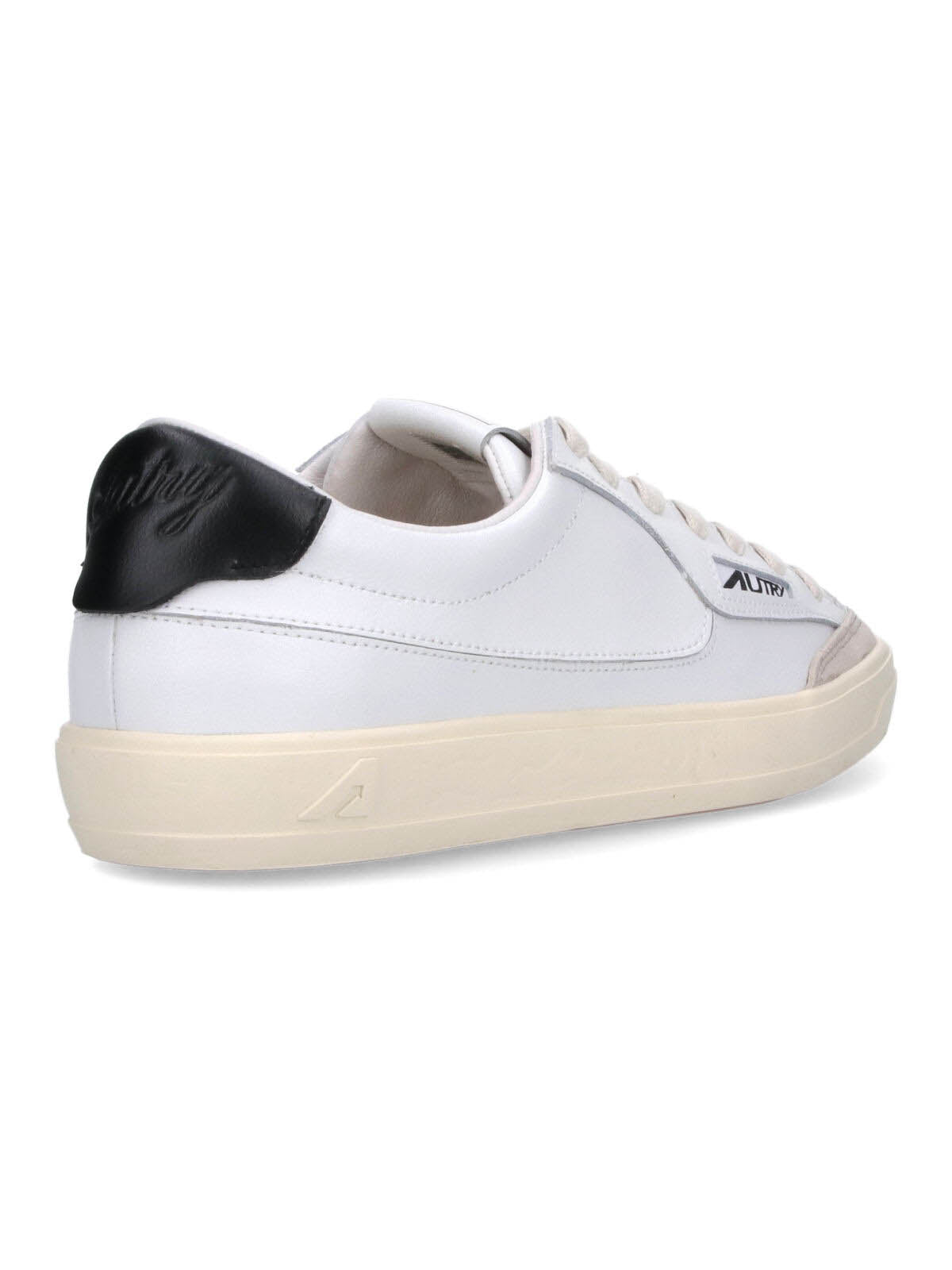 White Windscape Black Tab Leather Sneakers