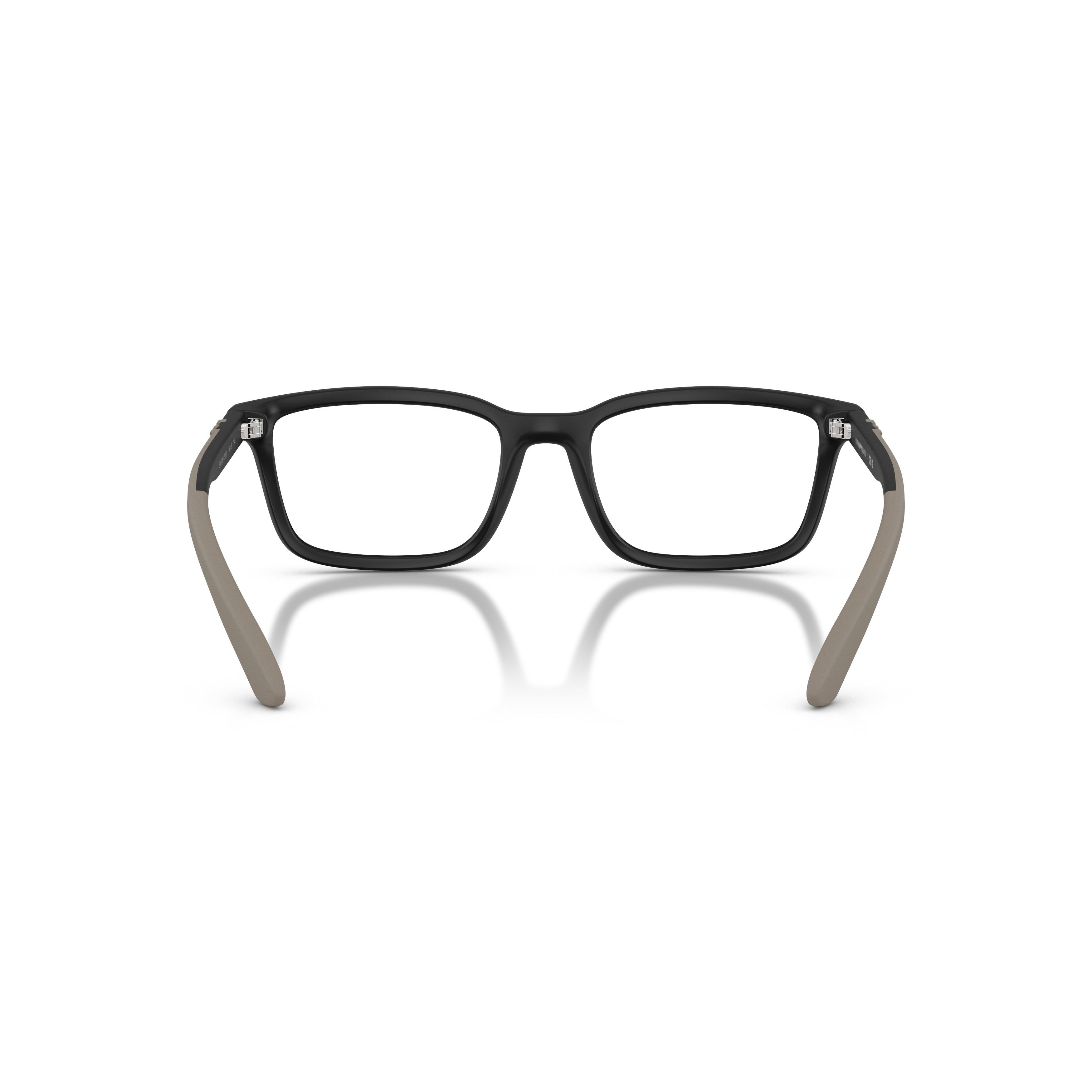 0ea3259 Matte Black Rectangular Eyeglass Frames with Taupe Temples