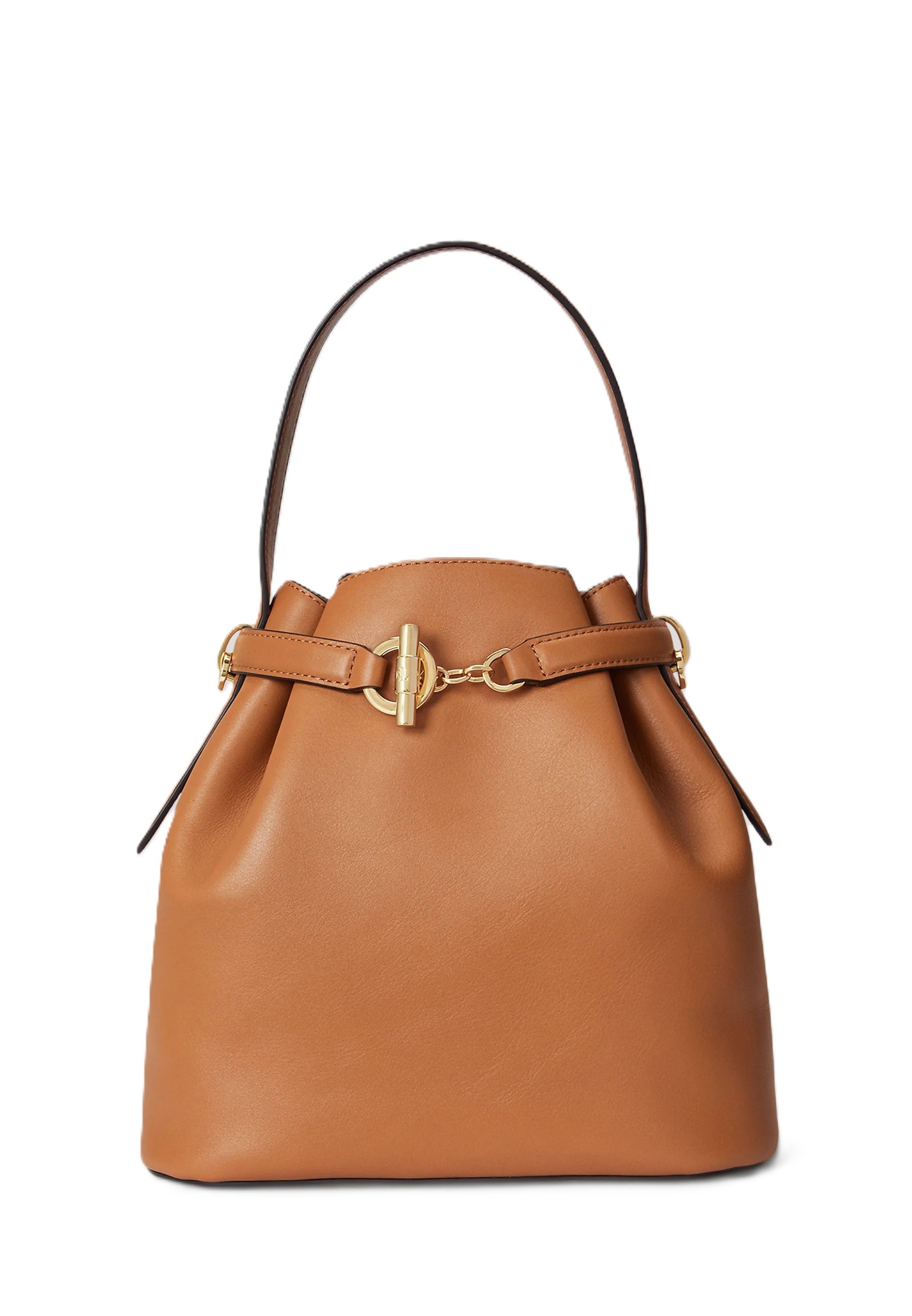 Brown Blke Medium Silk Bucket Bag