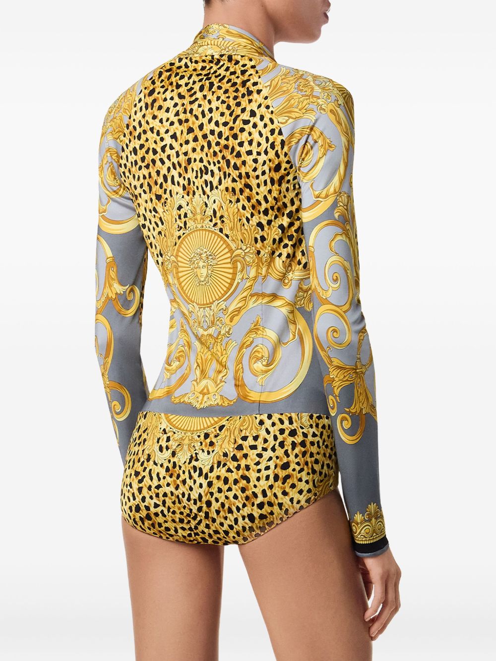 Graphic Print V-Neck Bodysuit