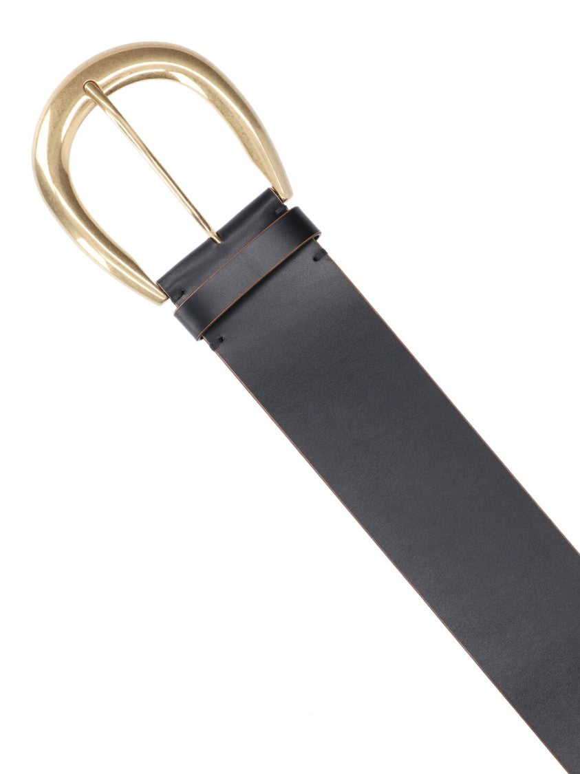 Leather Belt With Buckle – Black
