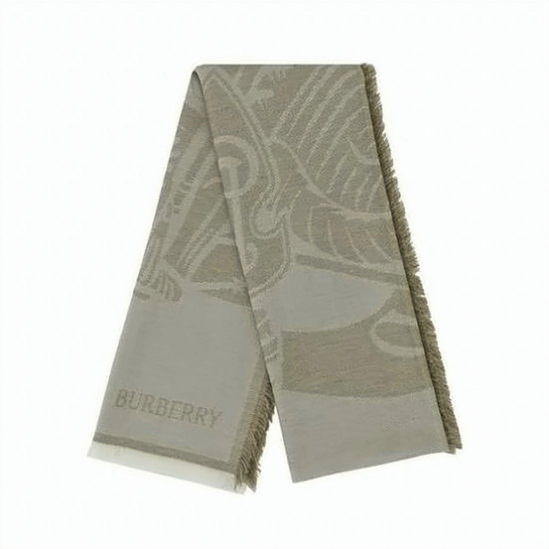 Fringed Cashmere Blend Scarf with Subtle Pattern