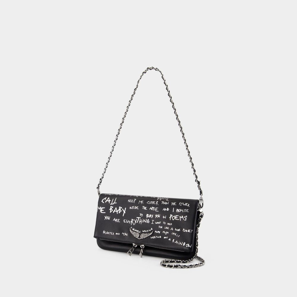 Rock Graffiti Crossbody - Calfskin - Black
