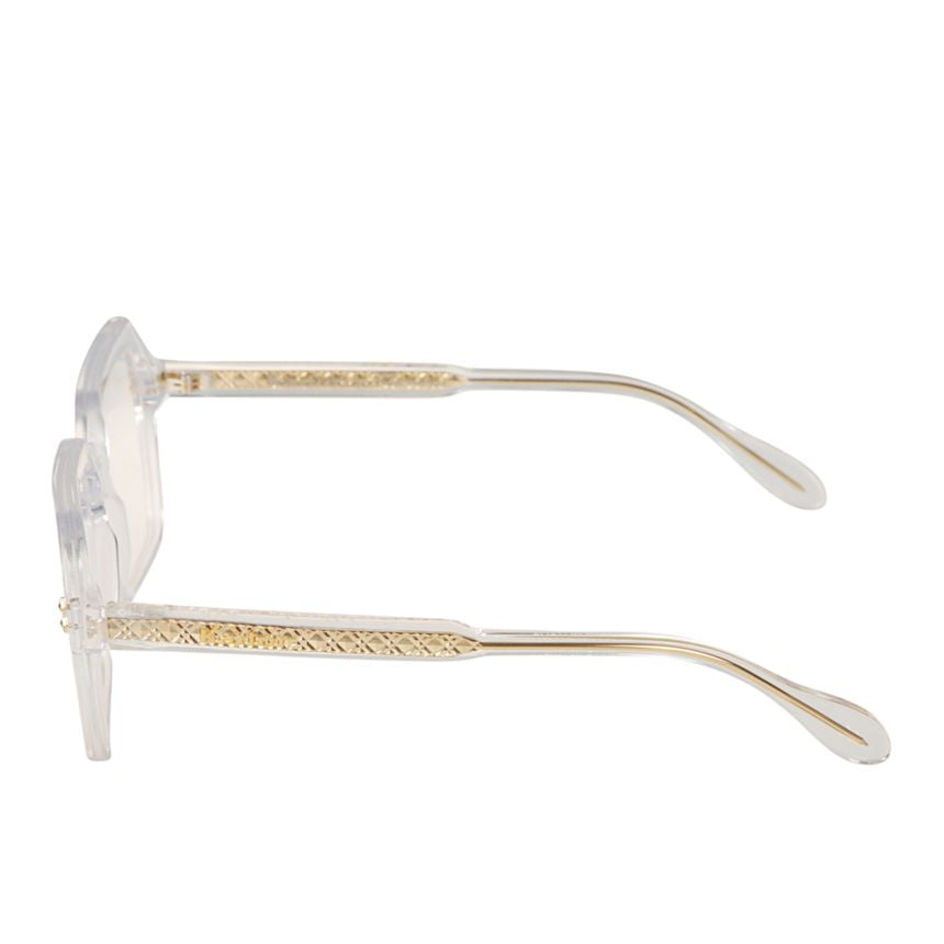Giada Glamour Geometric Square Frame Sunglasses with Gold Detailing
