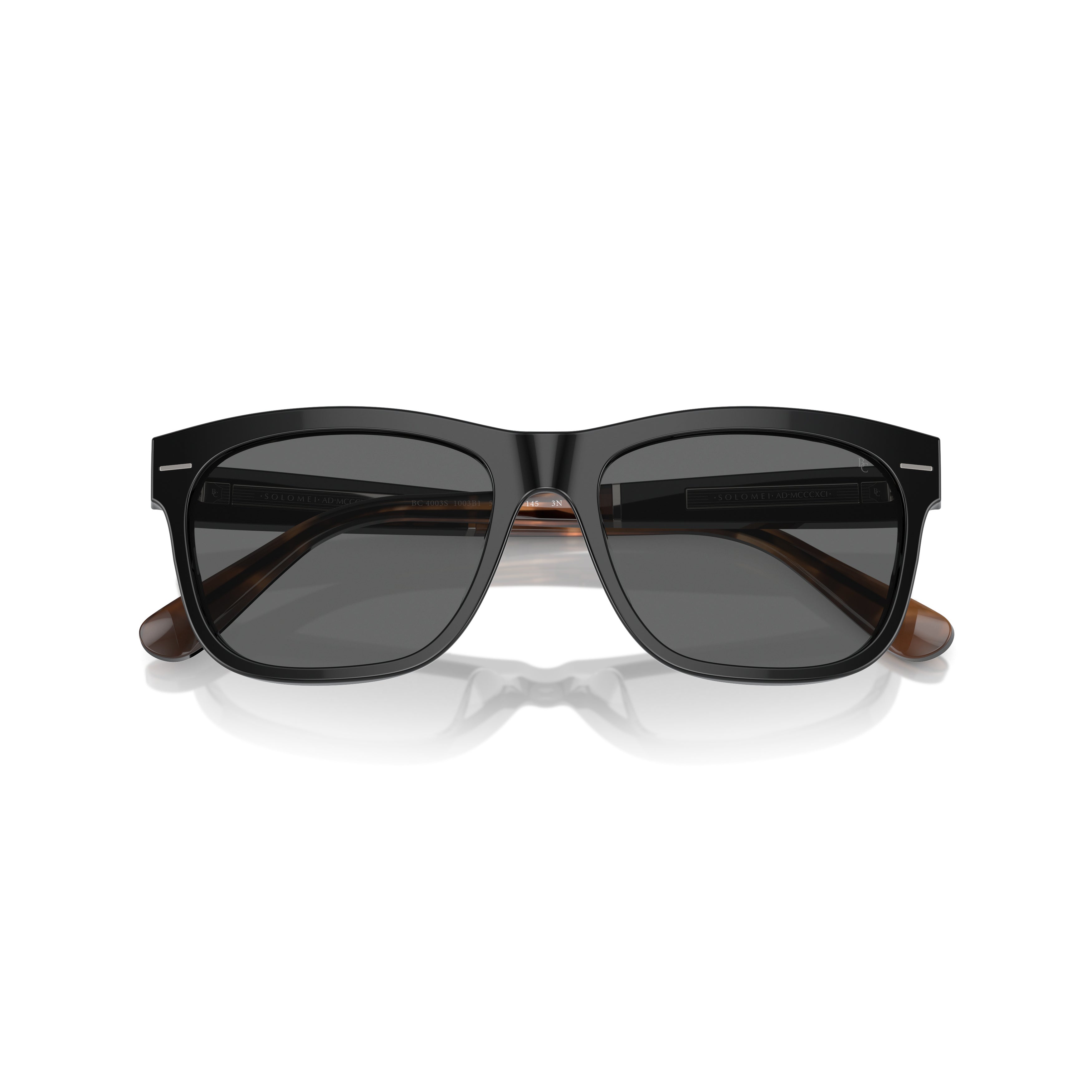 0bc4003s Rectangular Acetate Sunglasses with Tortoiseshell Temples
