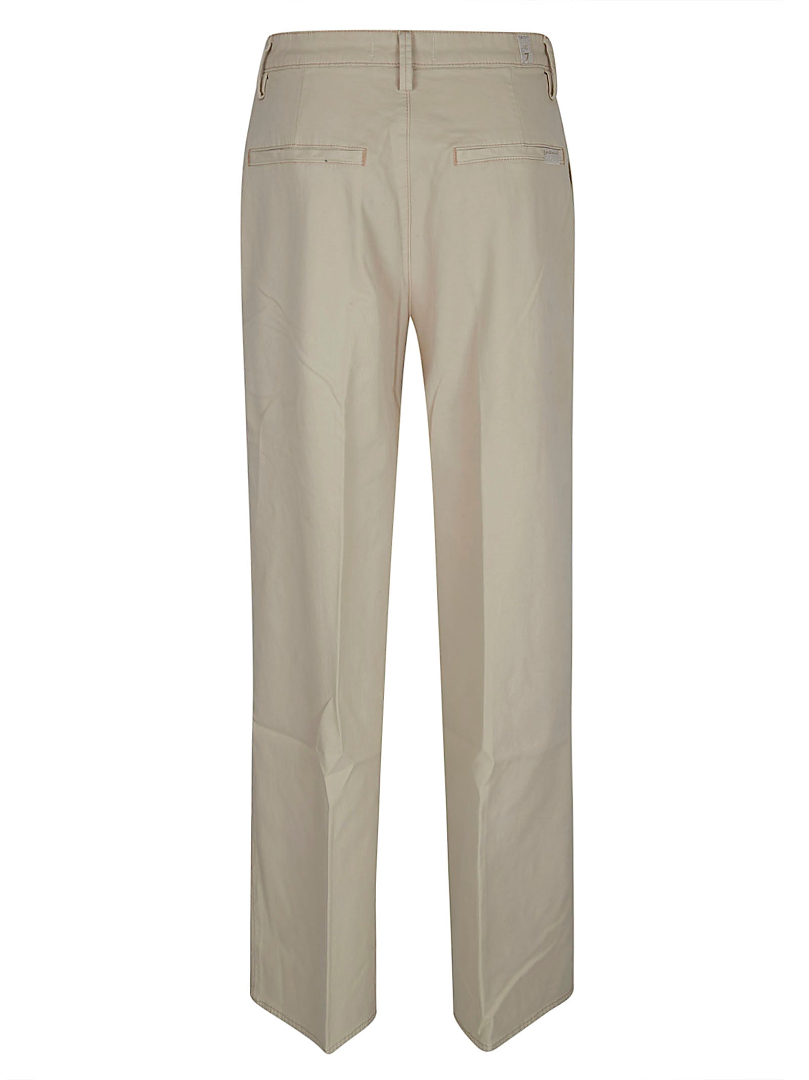 High-Waisted Wide Cotton Pleated Trousers