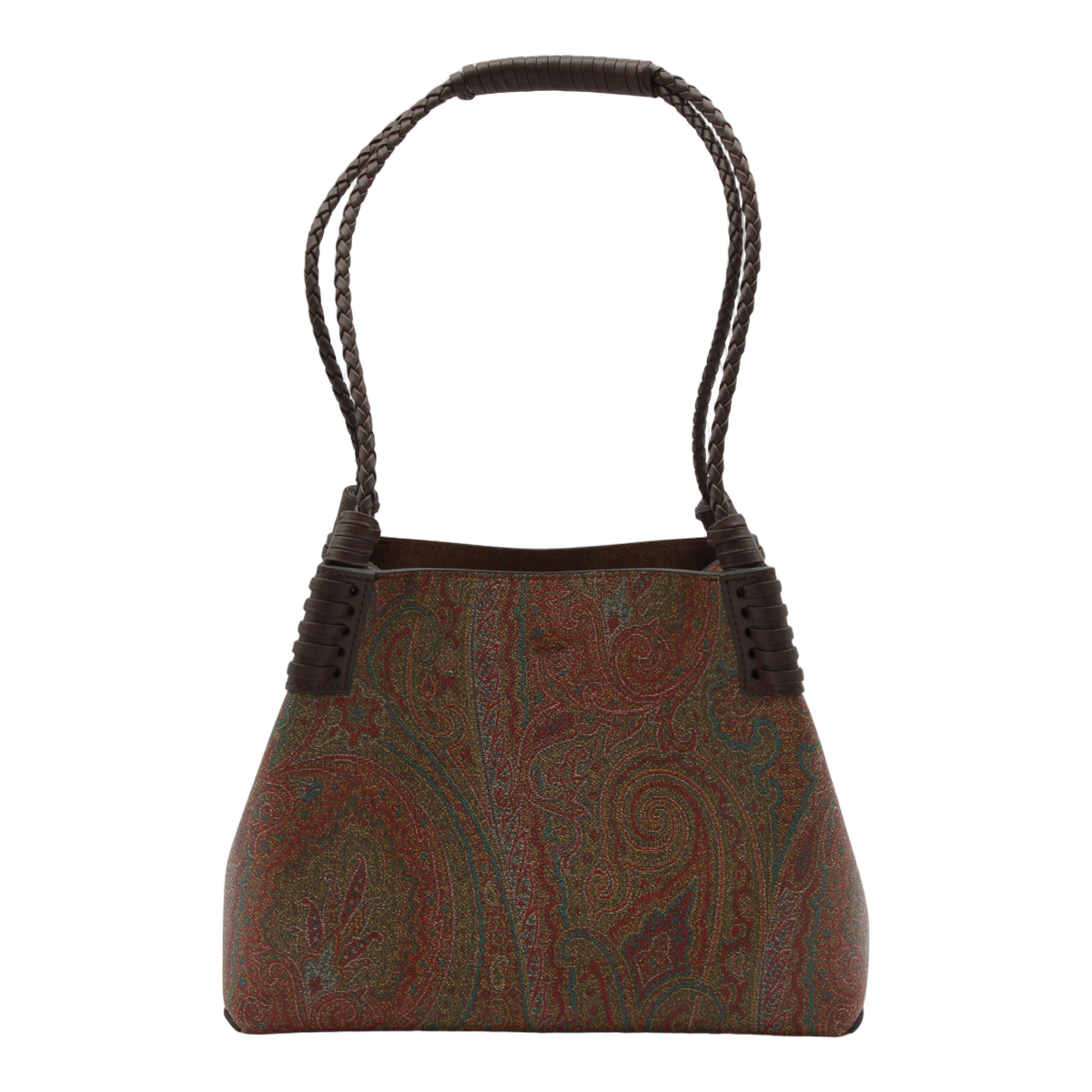 Structured Handbag with Paisley Pattern