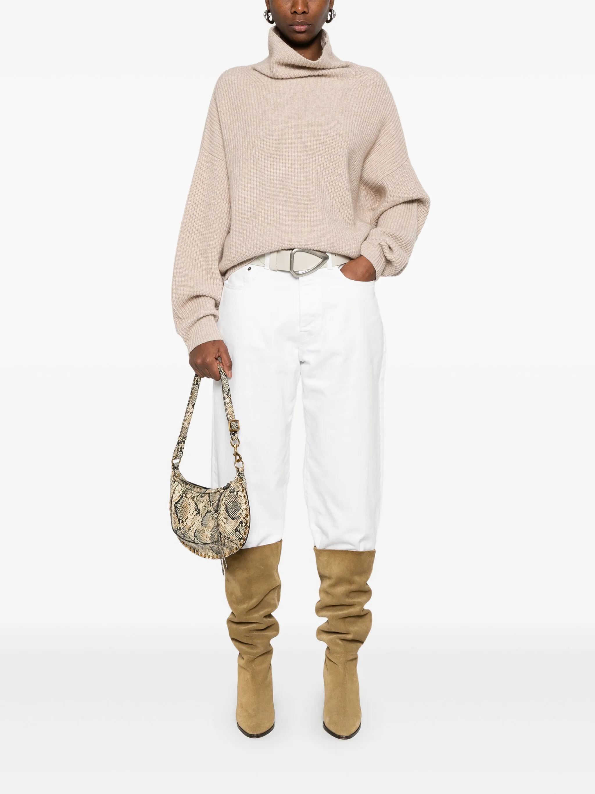 Neutral Brooke Ribbed Knit Pullover