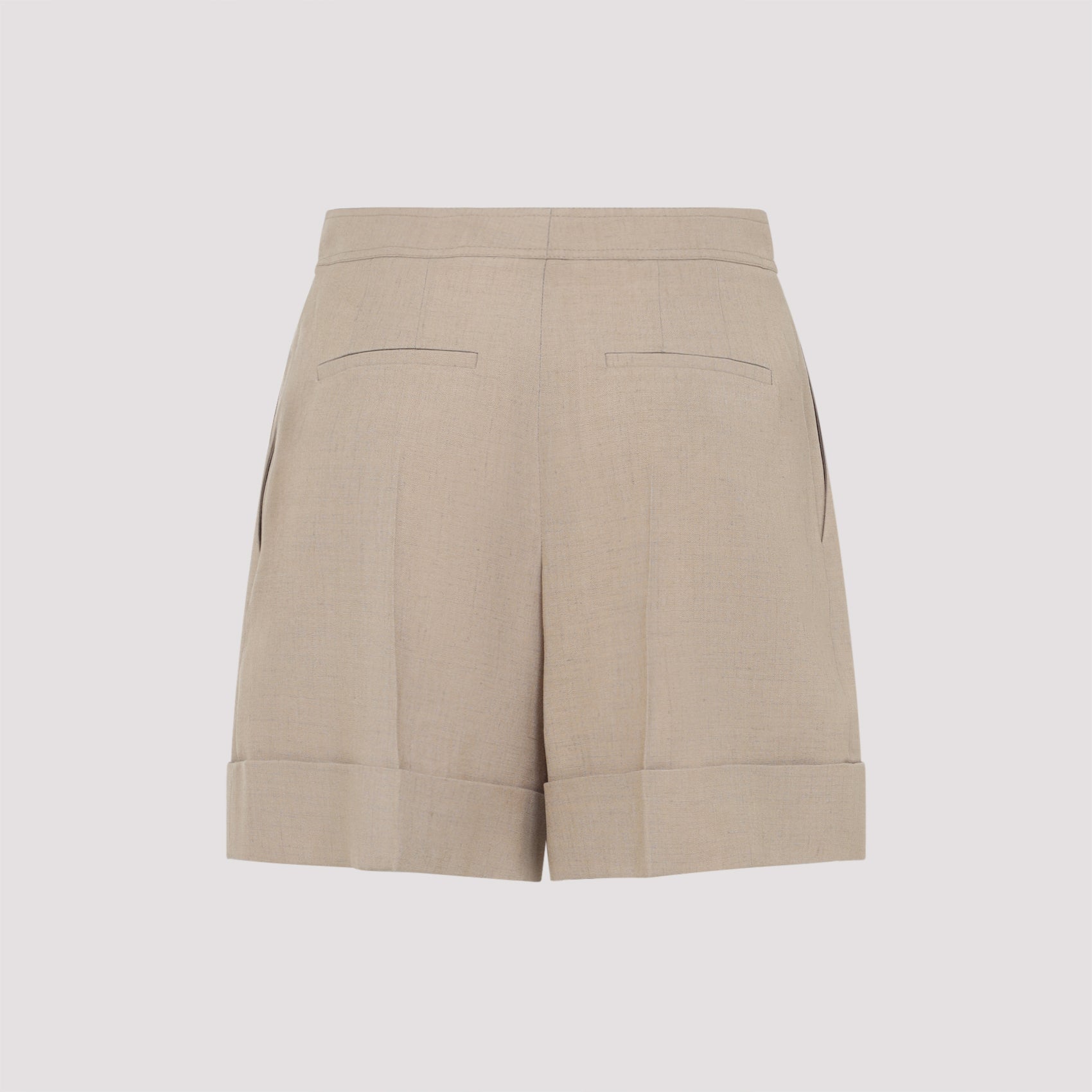 High-Waisted Tailored Shorts With Buttoned Front