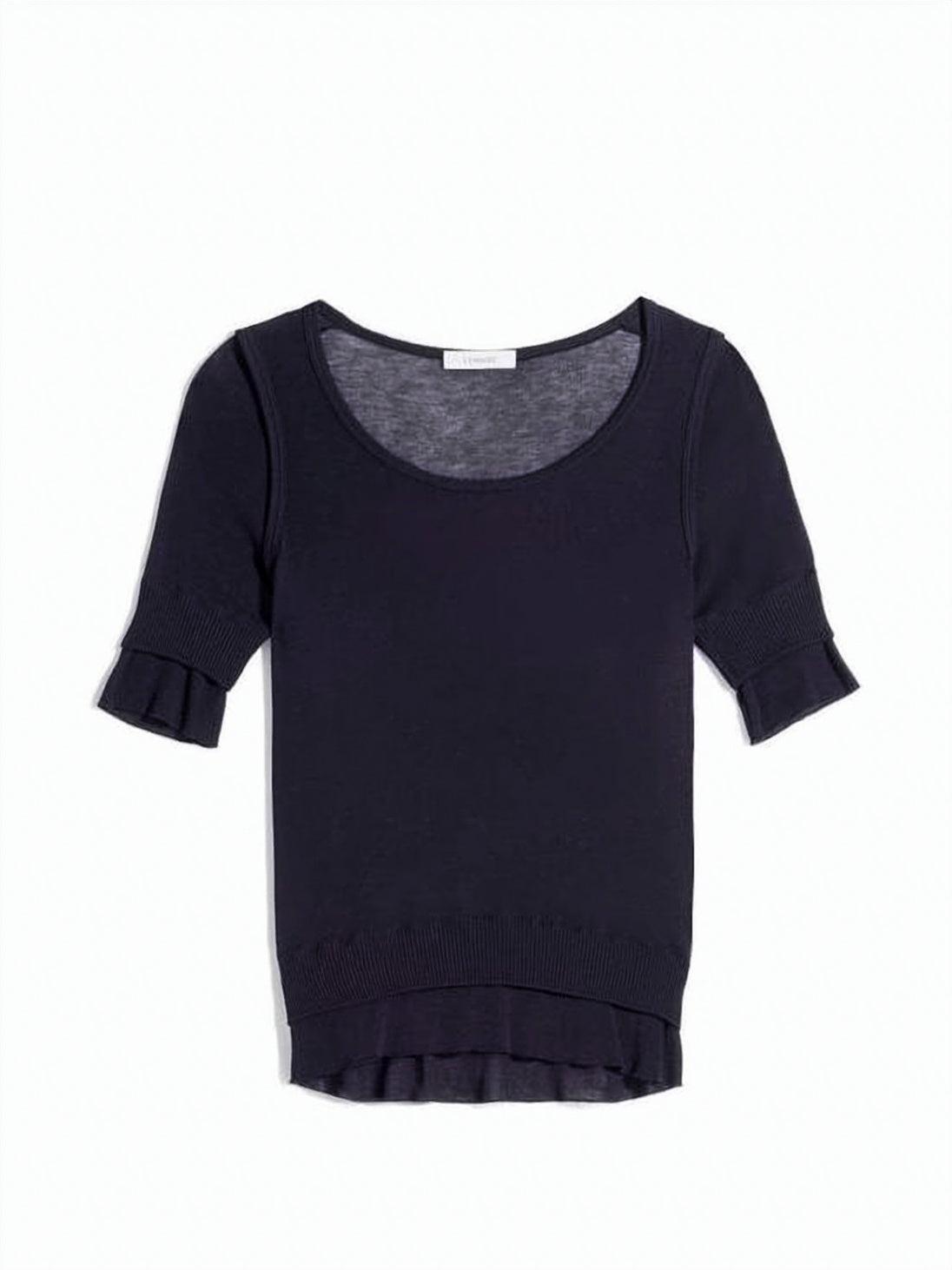 Fitted Short-Sleeve Top with Scoop Neckline