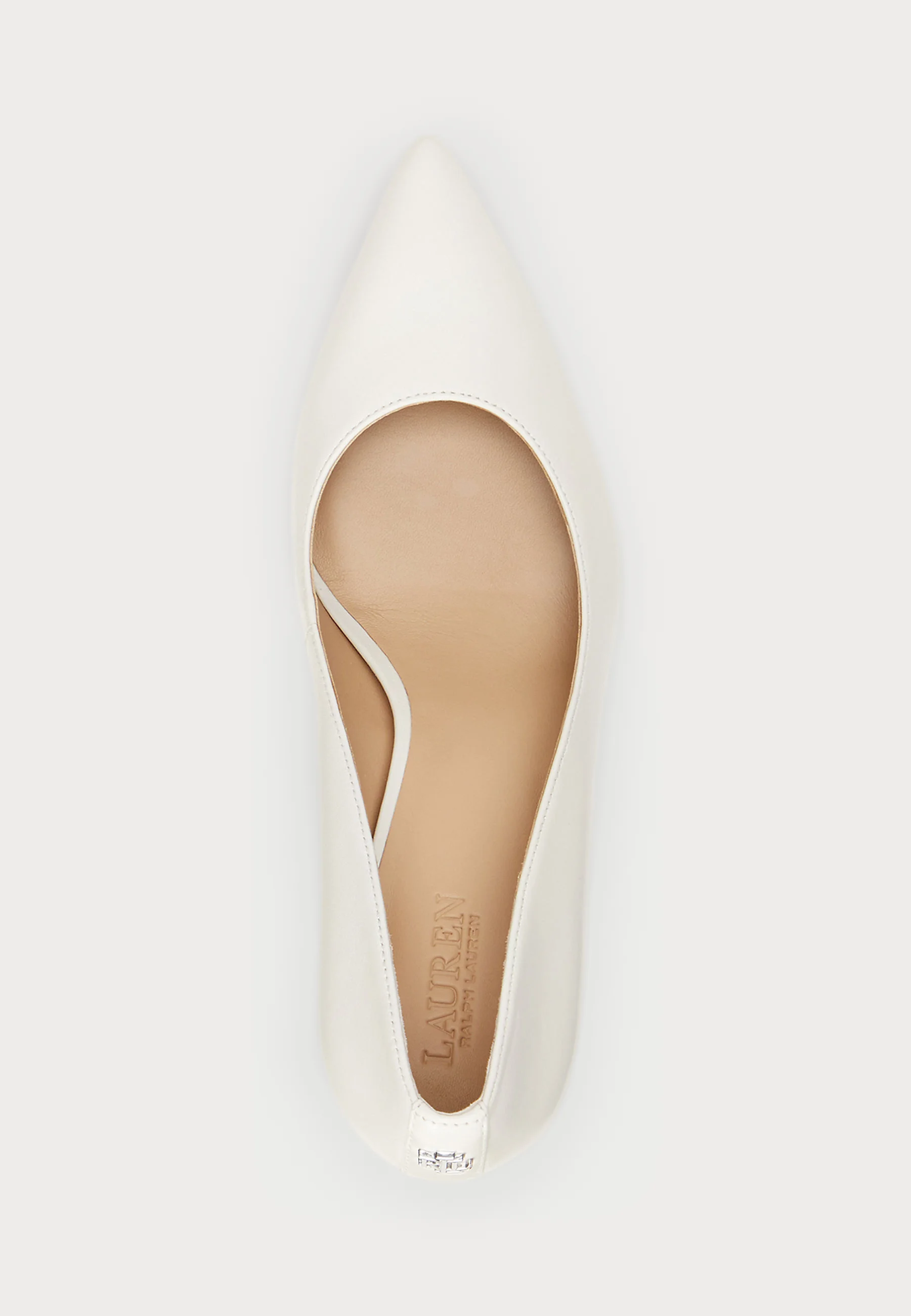 White Closed Toe Nappa Pumps