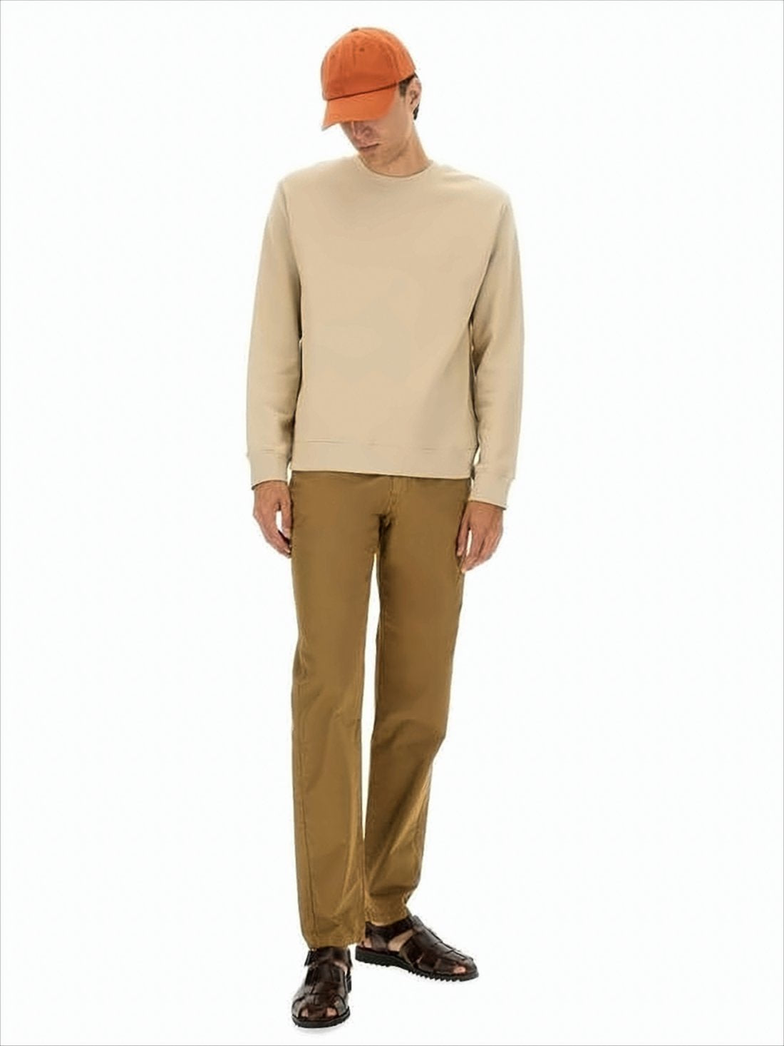 Relaxed-Fit Long-Sleeve Crewneck Sweatshirt with Tonal Embroidery