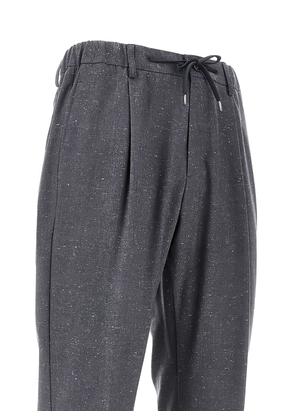 Tailored One-Pleat Trousers In Iron-Grey Wool Blend