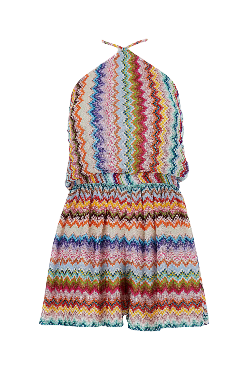 Multicolor Zigzag Pattern Short Jumpsuit