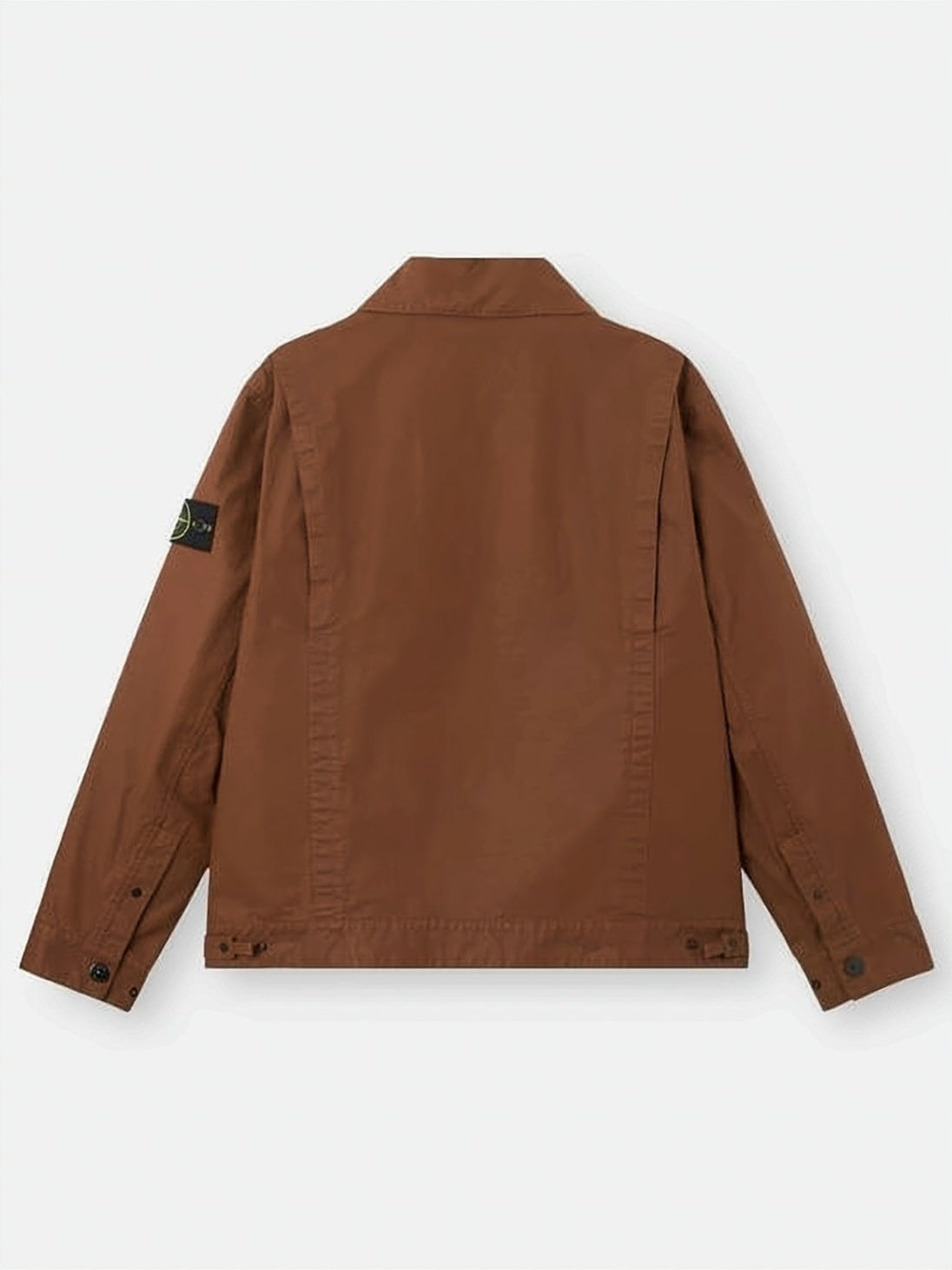Boxy Brown Jacket With Classic Collar And Utility Pockets