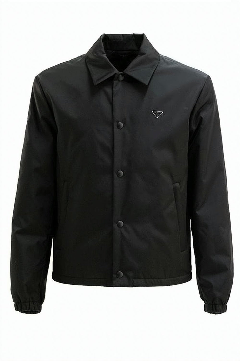 Cropped Black Jacket With Classic Collar