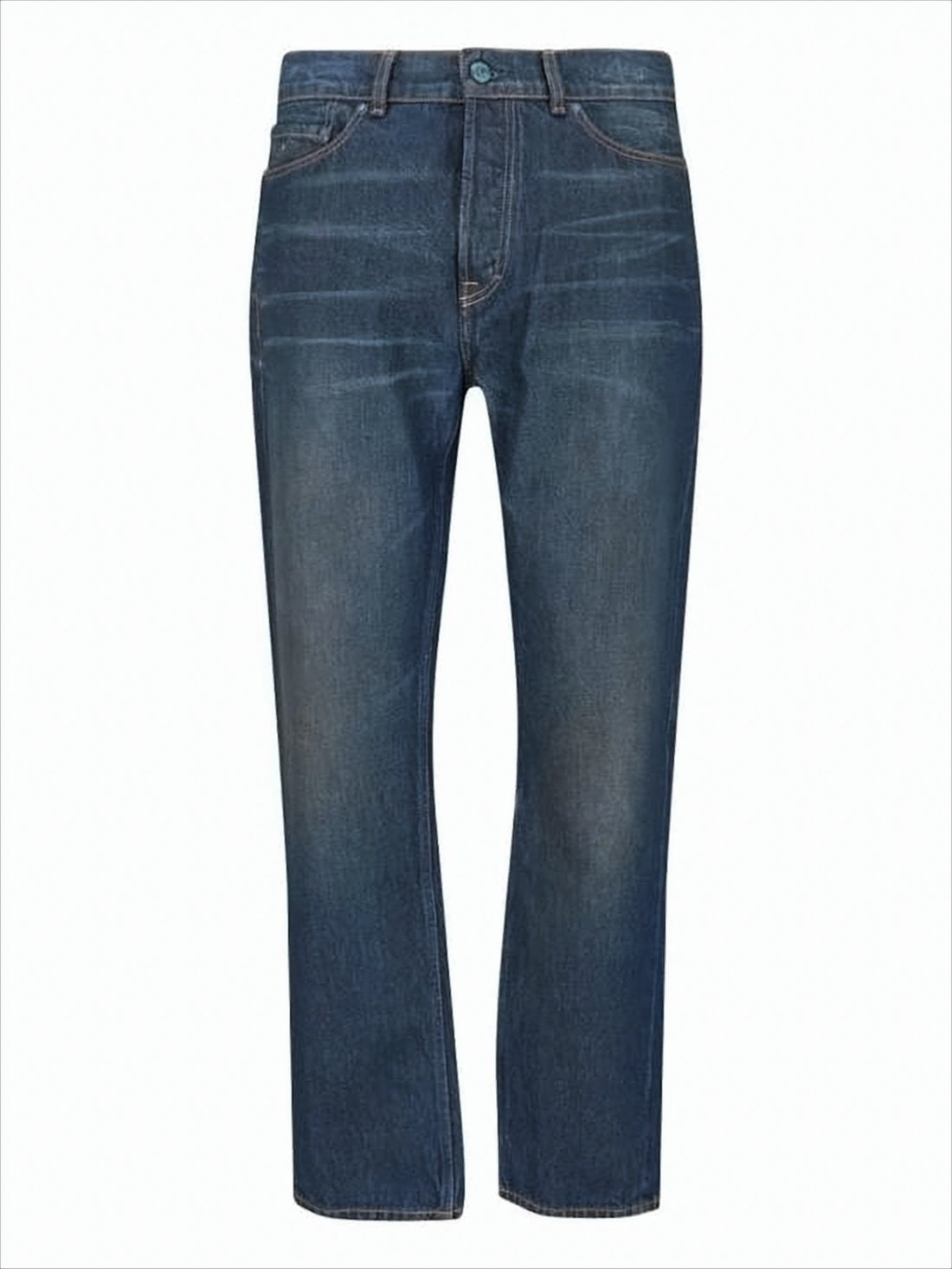 Regular Straight-Cut Denim Pants