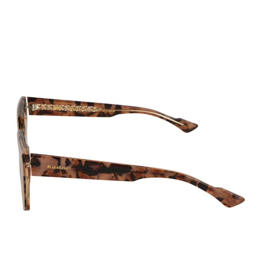 Tanya Bold Square Frame Sunglasses with Glossy Beige
