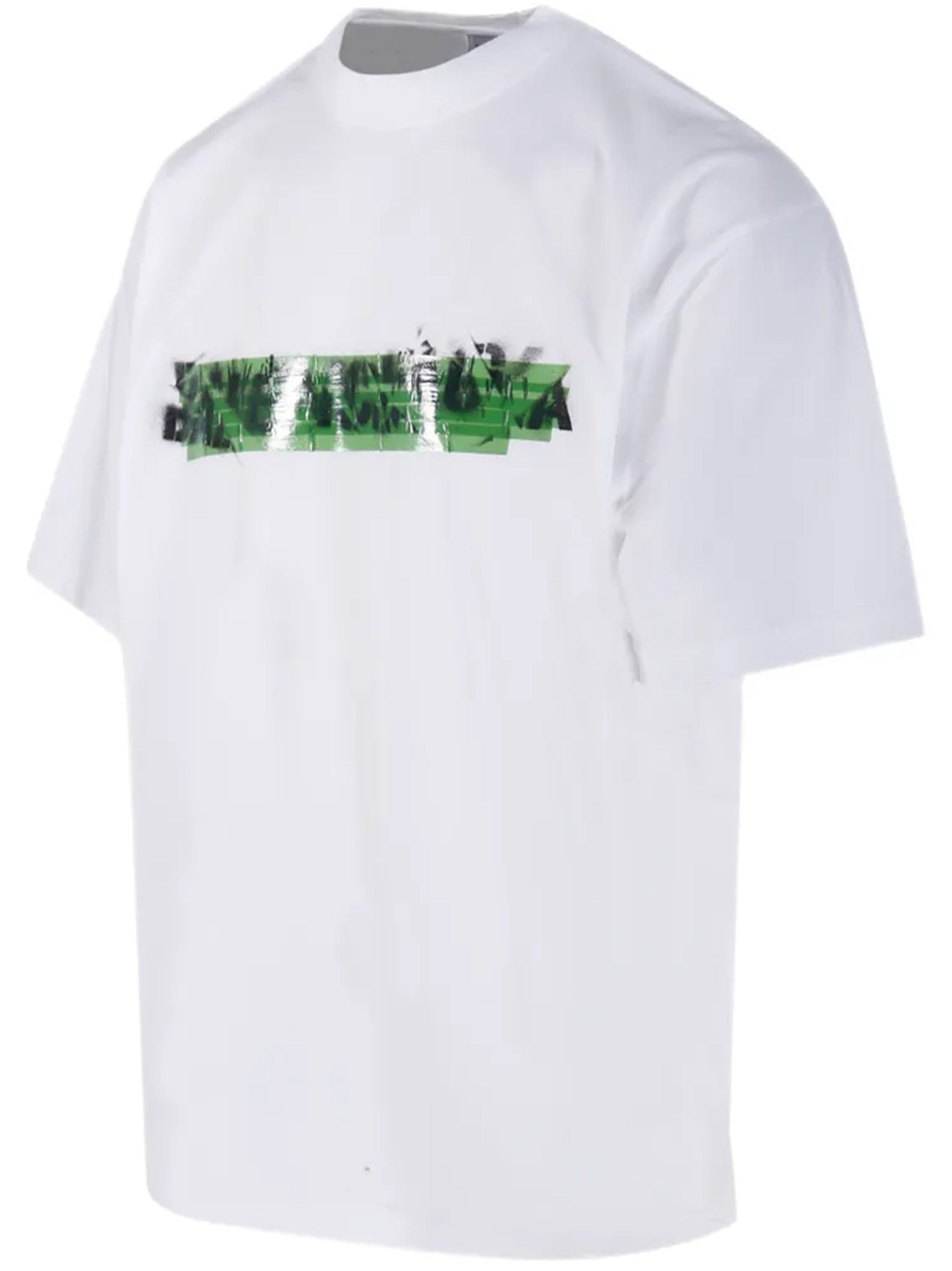 White Medium Fit Abstract Cotton T-Shirt
