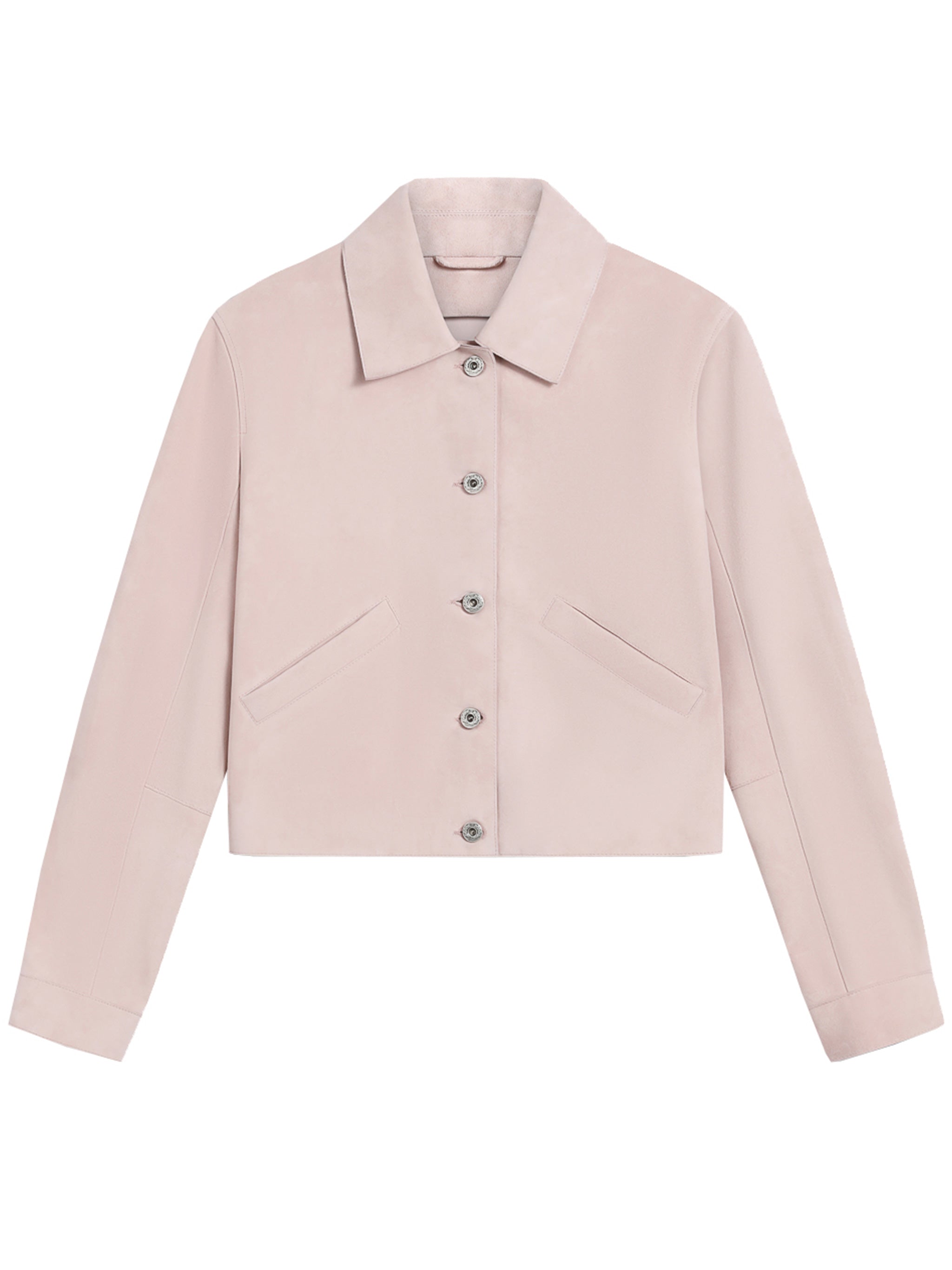 Teti Cropped Fabric Button-Down Jacket
