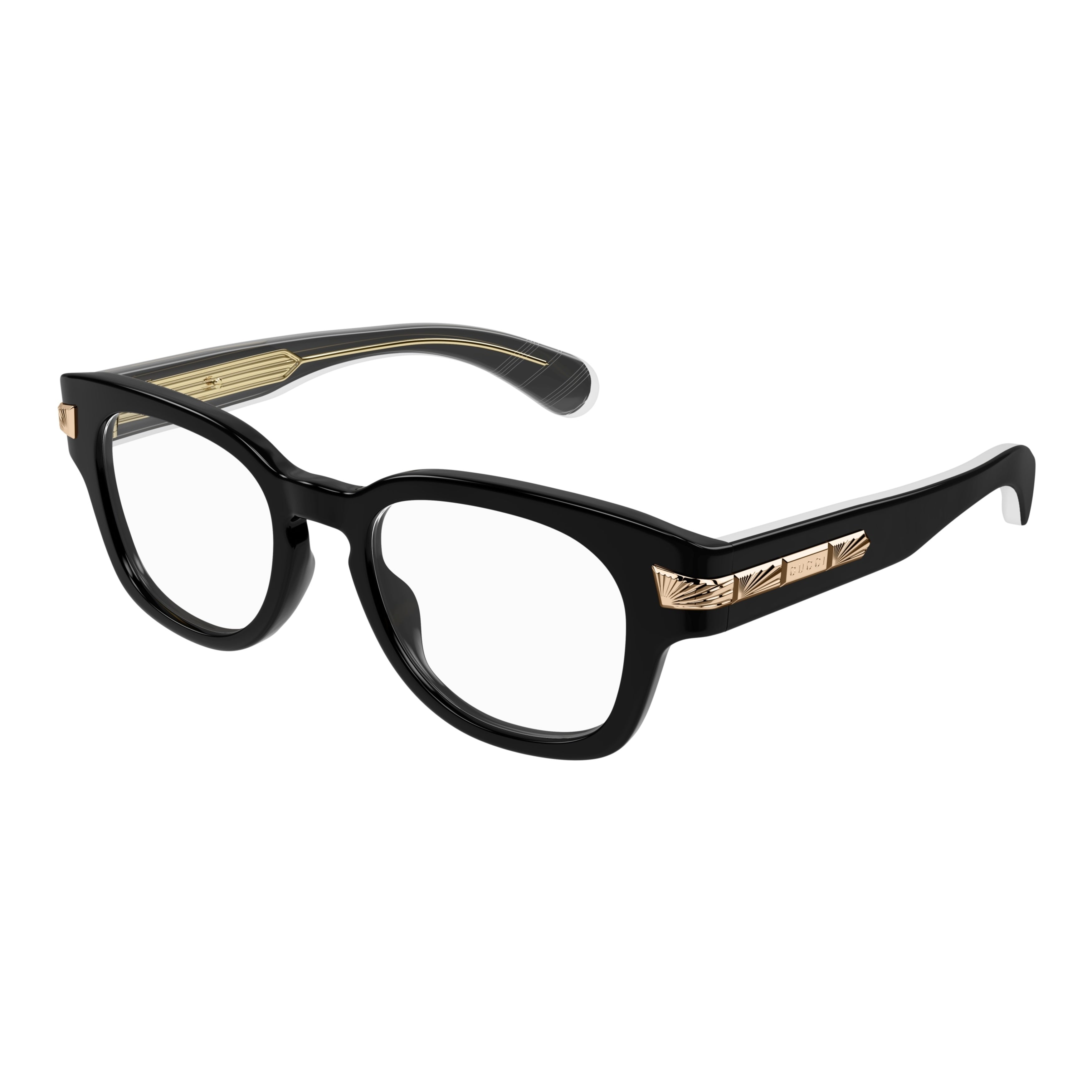 Gg1518o Bold Black Acetate Square Sunglasses