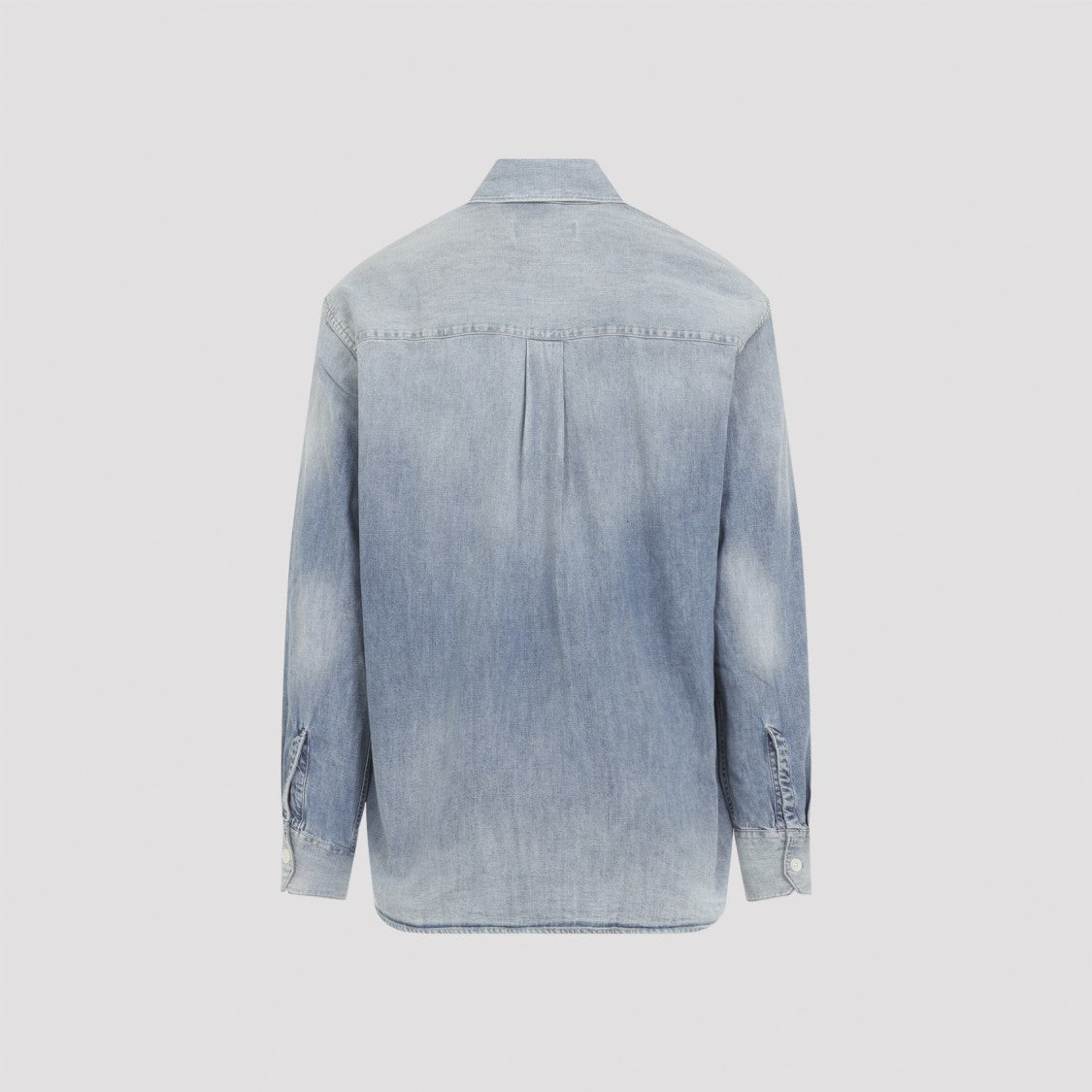 Gradient Wash Denim Button-Up Shirt