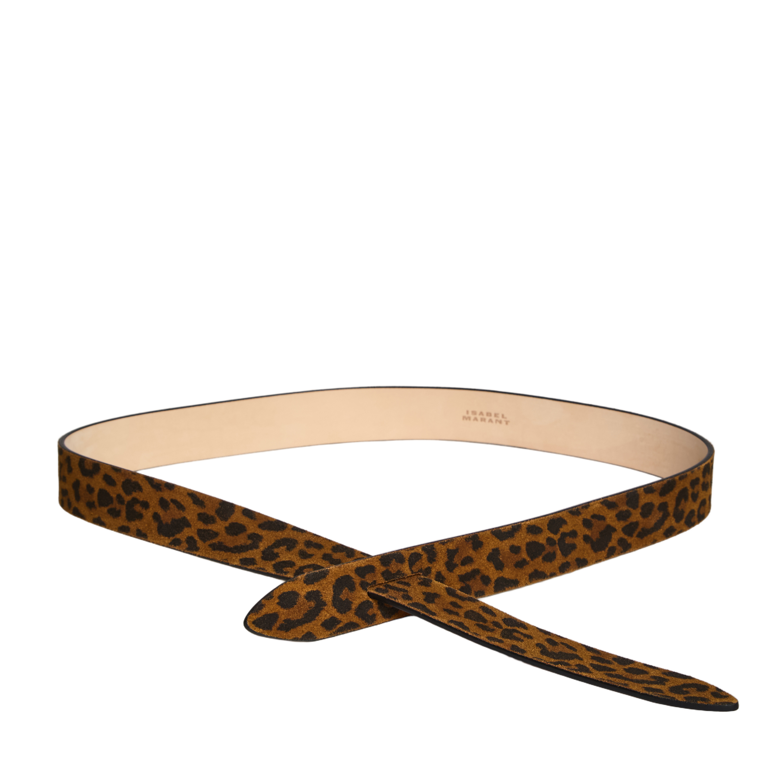 Lecce Leopard Leather Self-Tie Belt