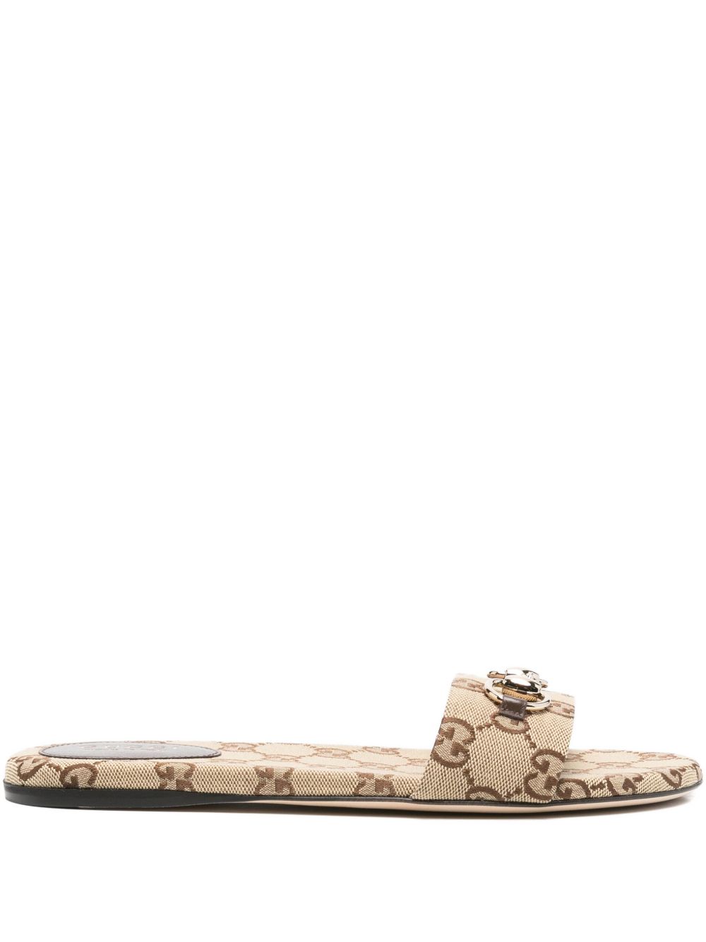 Beige Canvas Slide Sandal