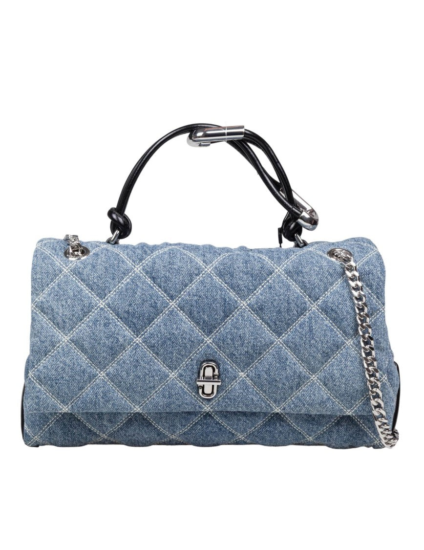 The Dual Chain Quilted Denim Handbag
