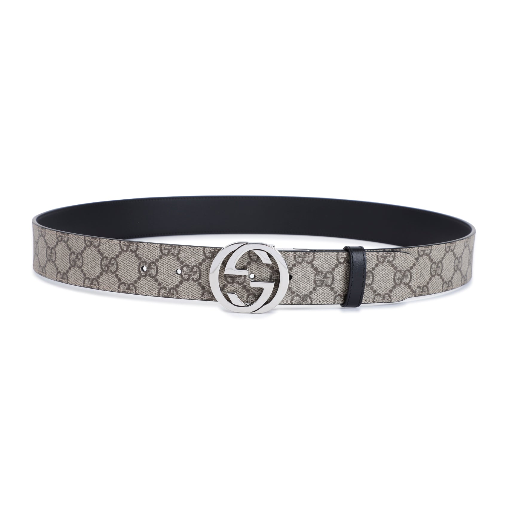Reversible Beige and Ebony GG Supreme Canvas Belt