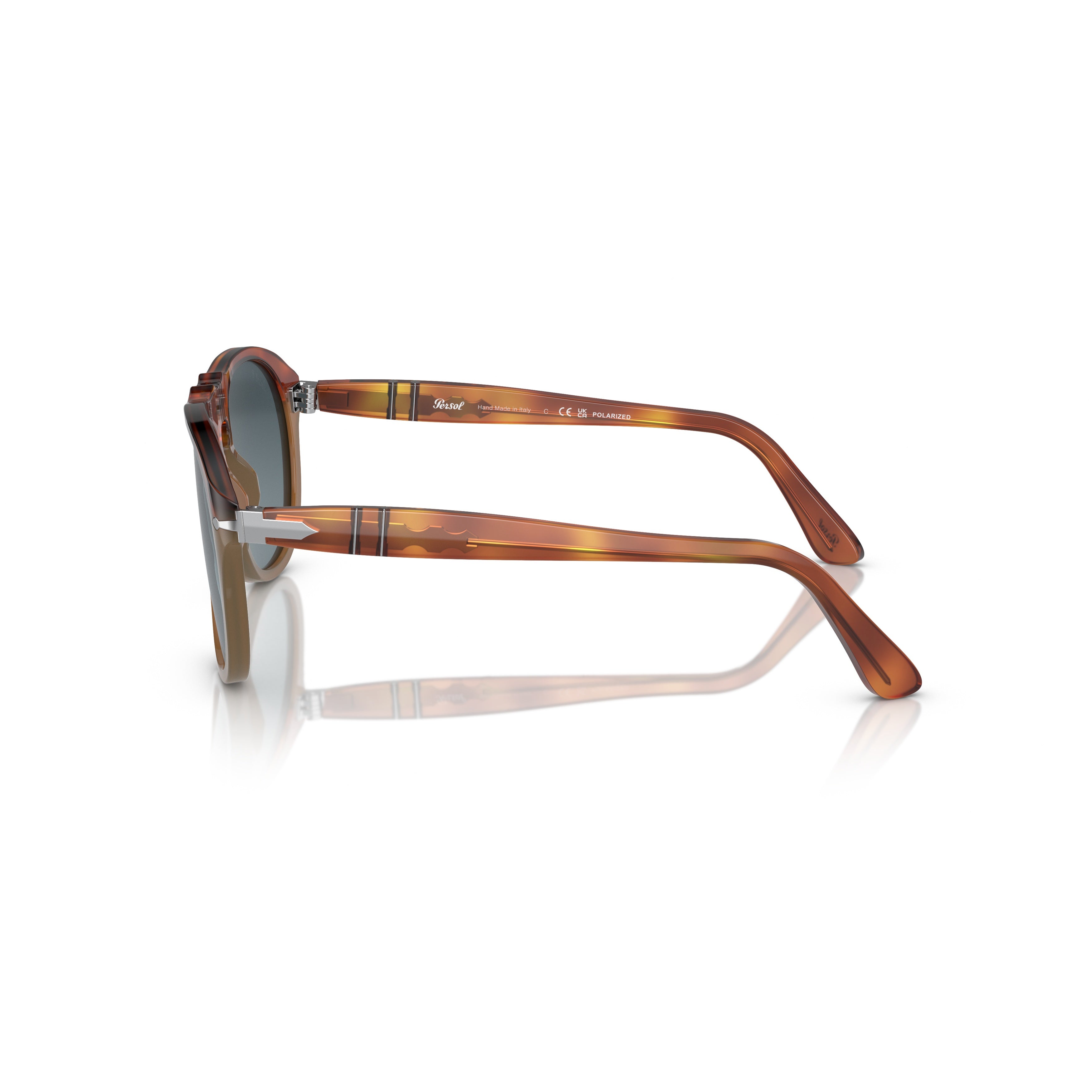 0po0649 Rounded Tortoiseshell Sunglasses with Keyhole Bridge