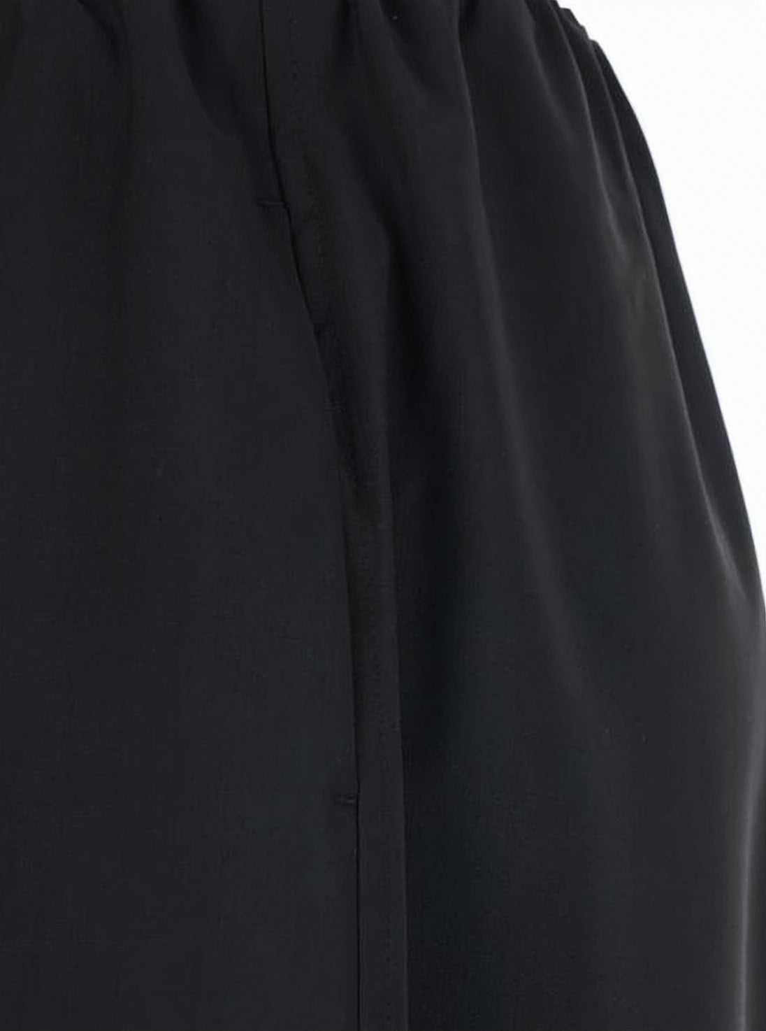 Wide-Leg Black Wool Pants with Cropped Design